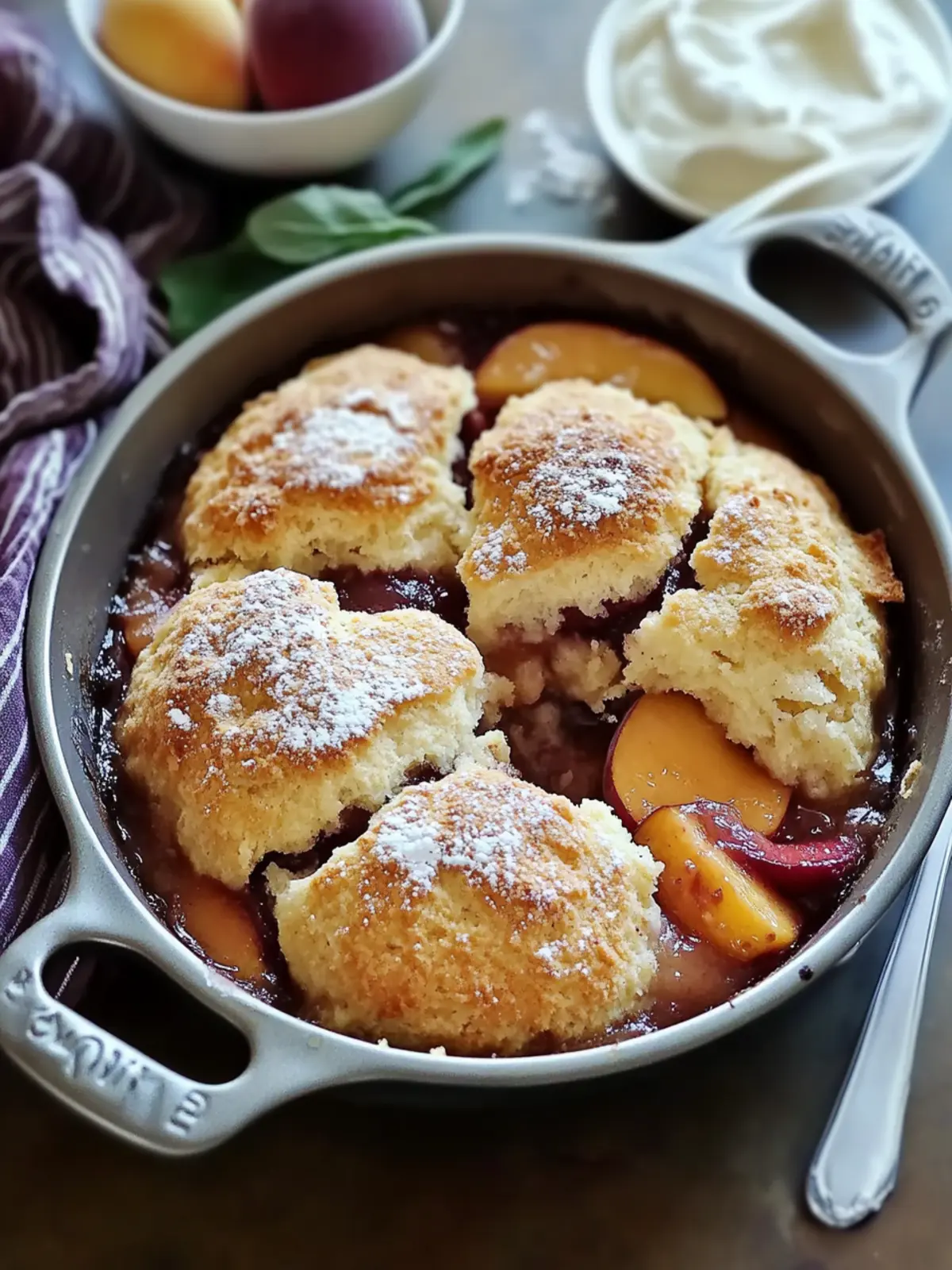 Peach-Plum Cobbler with Buttermilk Biscuits Bliss Awaits! 5 Peach-Plum Cobbler with Buttermilk Biscuits Bliss