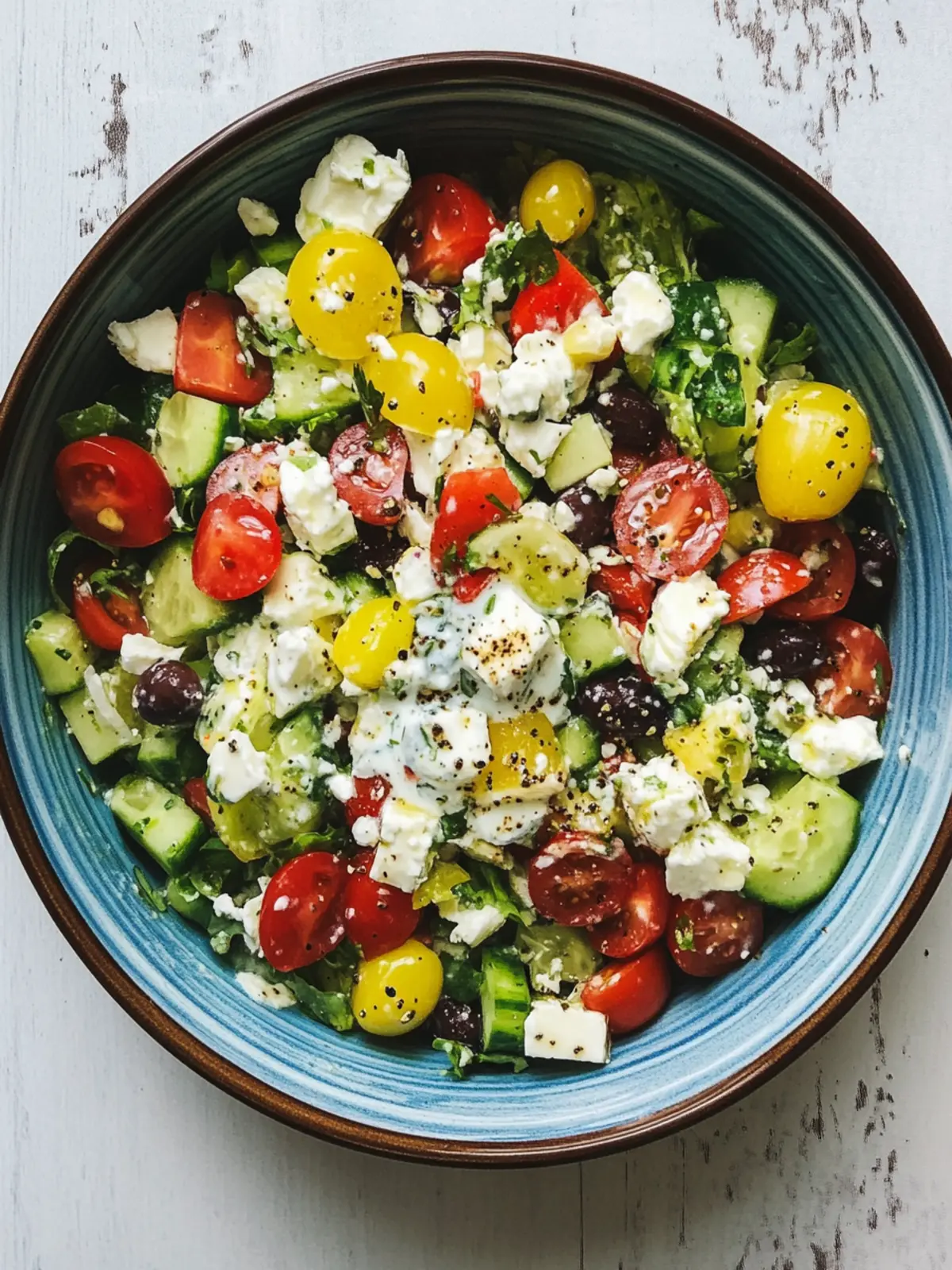 Greek Salad with Creamy Yogurt Dressing for Fresh Flavor Bliss 5 Greek Salad with Creamy Yogurt Dressing