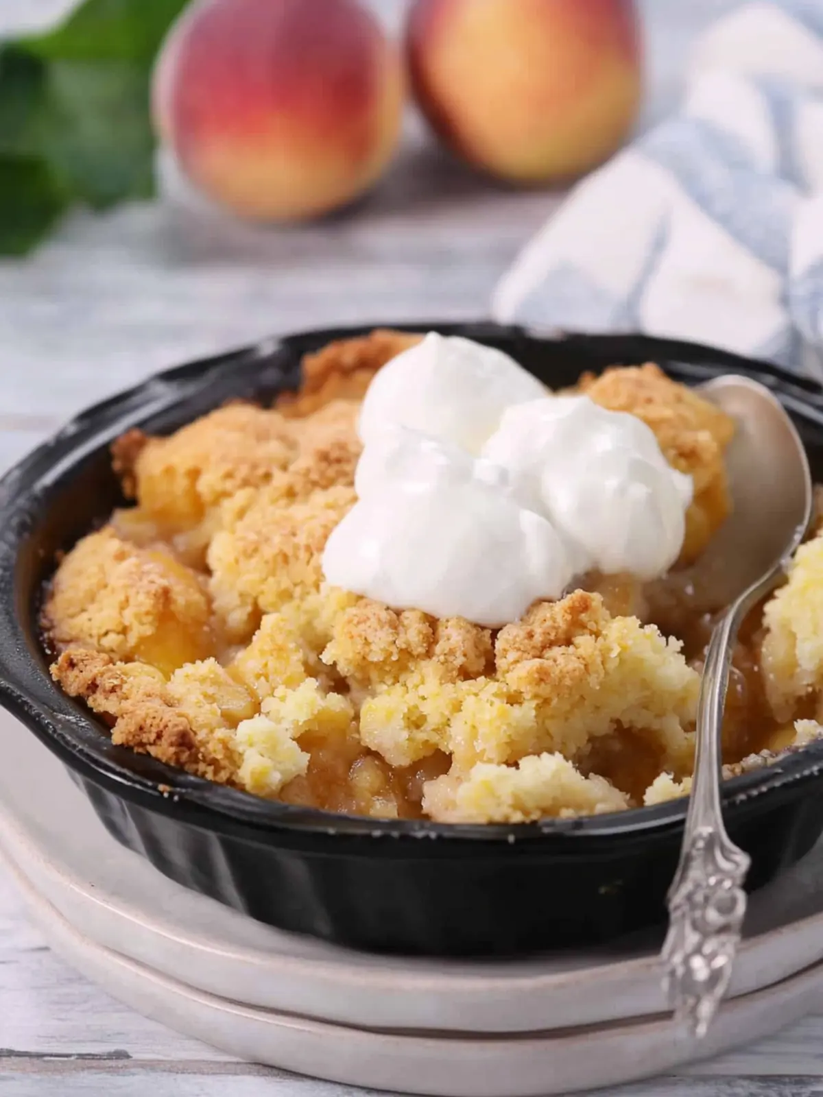 Small Batch Peach Cornmeal Cobbler That’s Pure Comfort 3 Small Batch Peach Cornmeal Cobbler