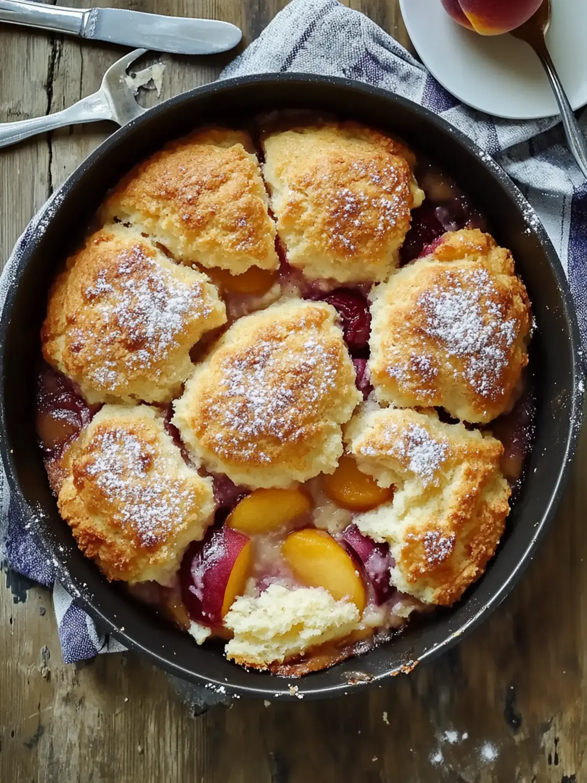 Peach-Plum Cobbler with Buttermilk Biscuits Bliss Awaits! 3 Peach-Plum Cobbler with Buttermilk Biscuits Bliss