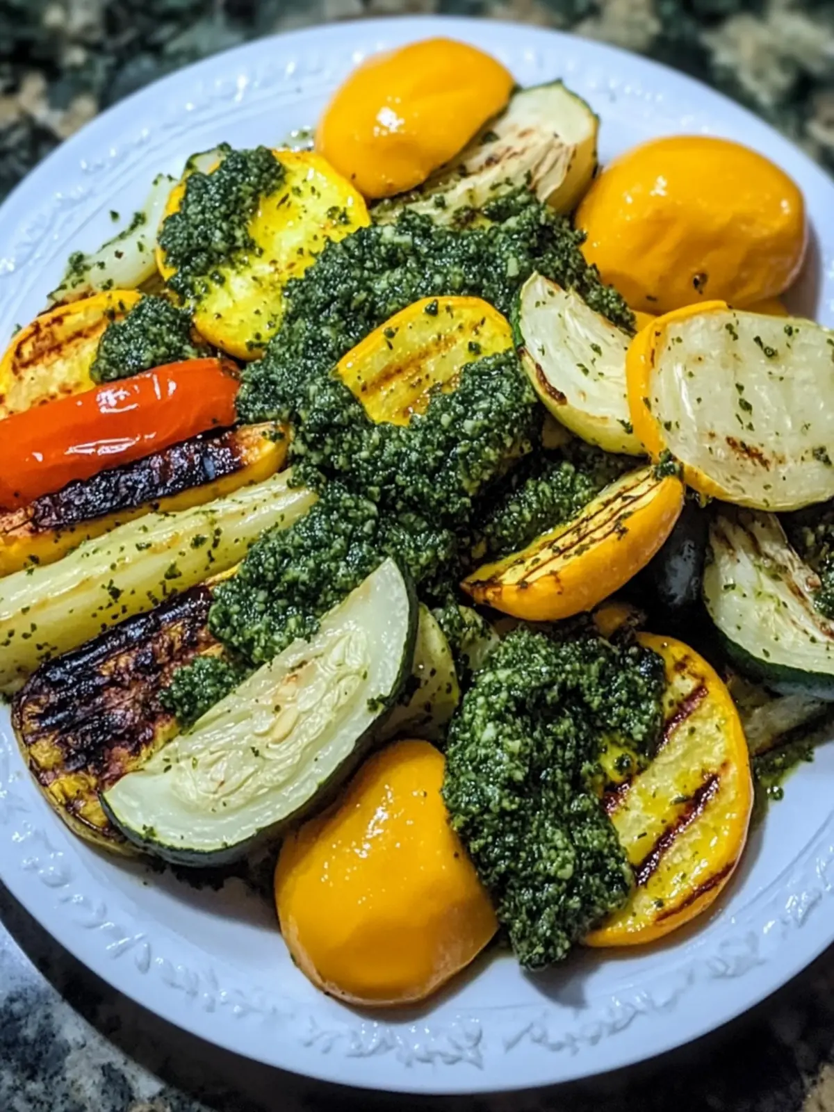 Grilled Vegetables with Collard Green Pesto: A Fresh Feast! 2 Grilled Vegetables with Collard Green Pesto