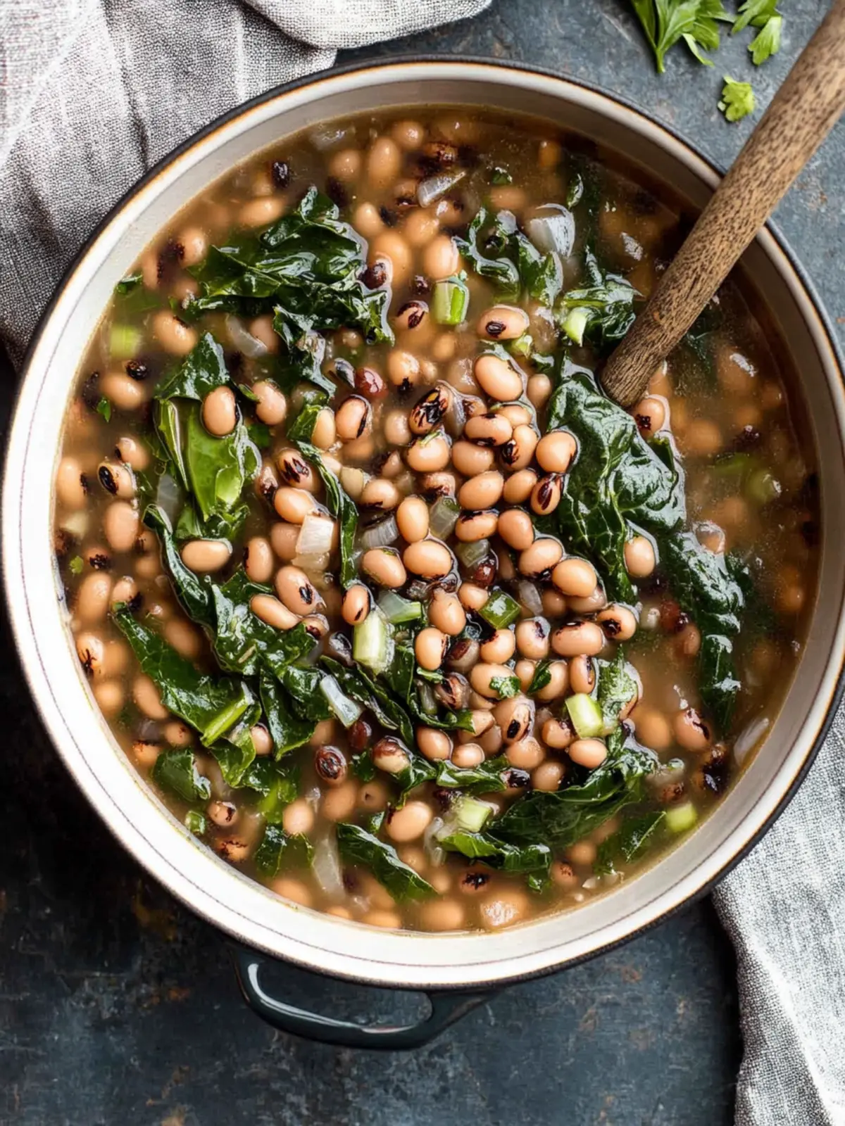 Delicious Slow Simmered Black Eyed Peas and Greens Recipe 4 Slow Simmered Black Eyed Peas and Greens