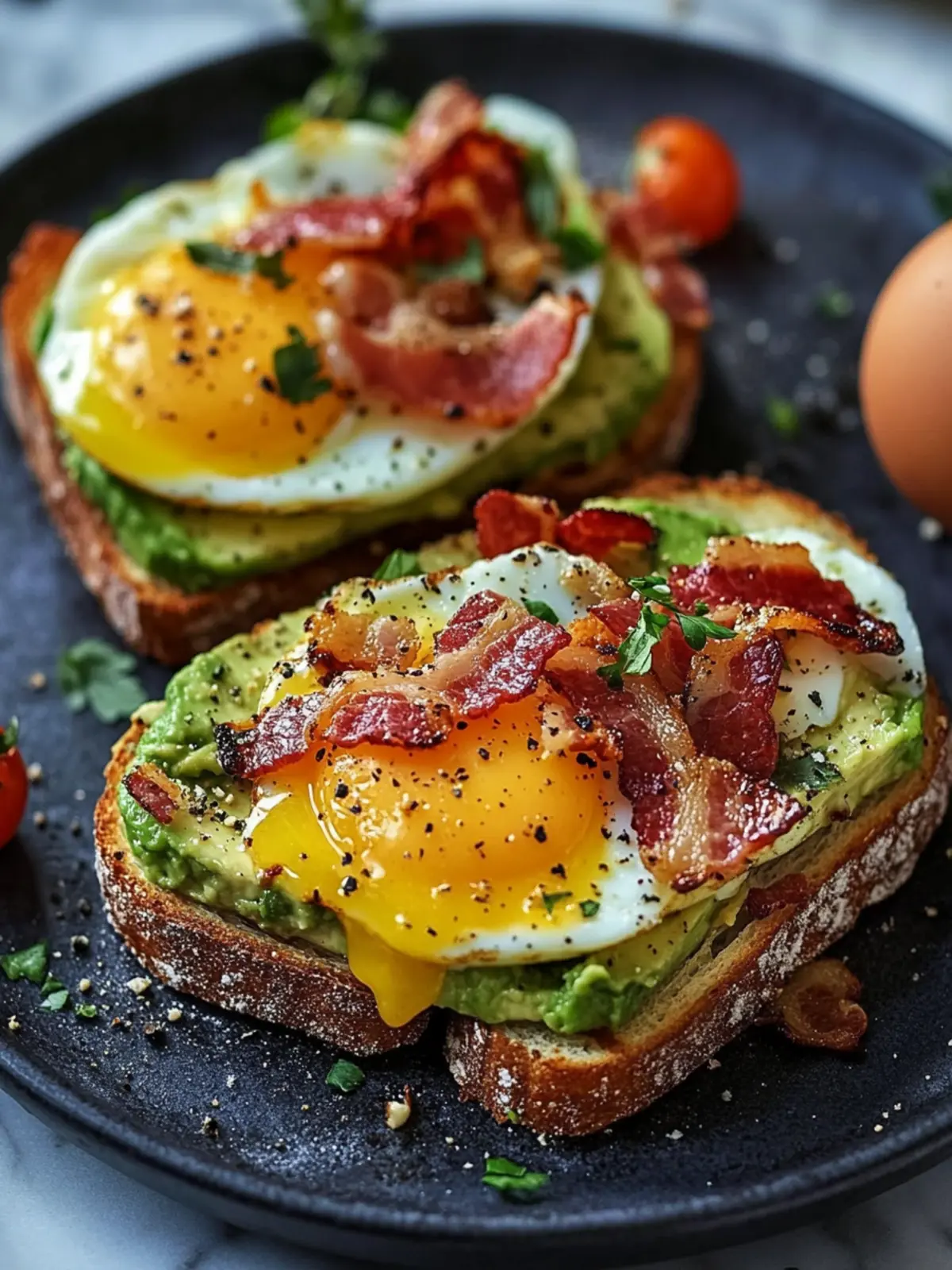Avocado Bacon and Egg Toasts with a Sweet Heat Twist 4 Avocado Bacon and Egg Toasts