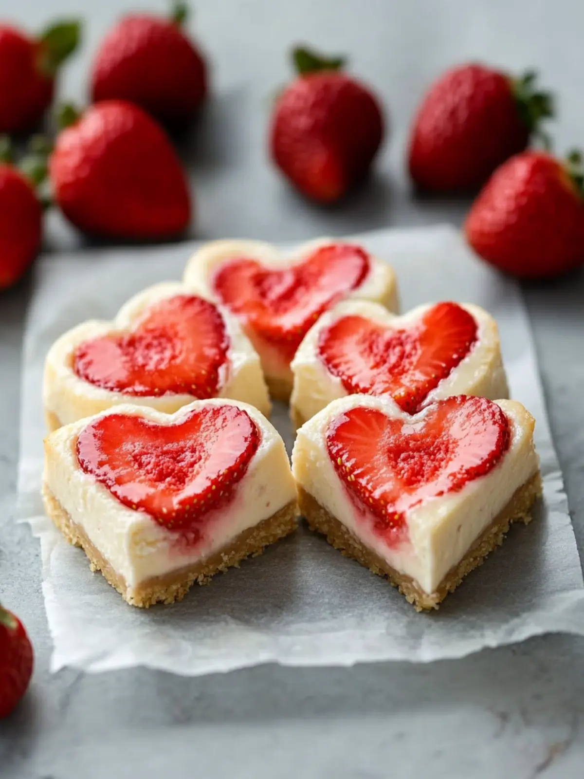 Heart-Shaped Strawberry Cheesecake Bars for Sweet Romance 2 Heart-Shaped Strawberry Cheesecake Bars