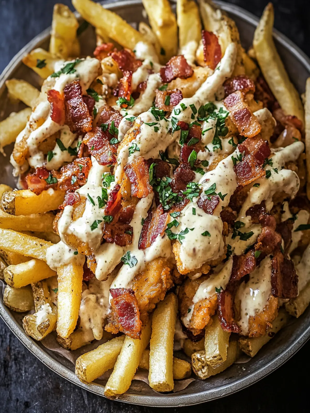 Dirty Chicken and Bacon Loaded Fries: Comfort Food Bliss 5 Dirty Chicken and Bacon Loaded Fries