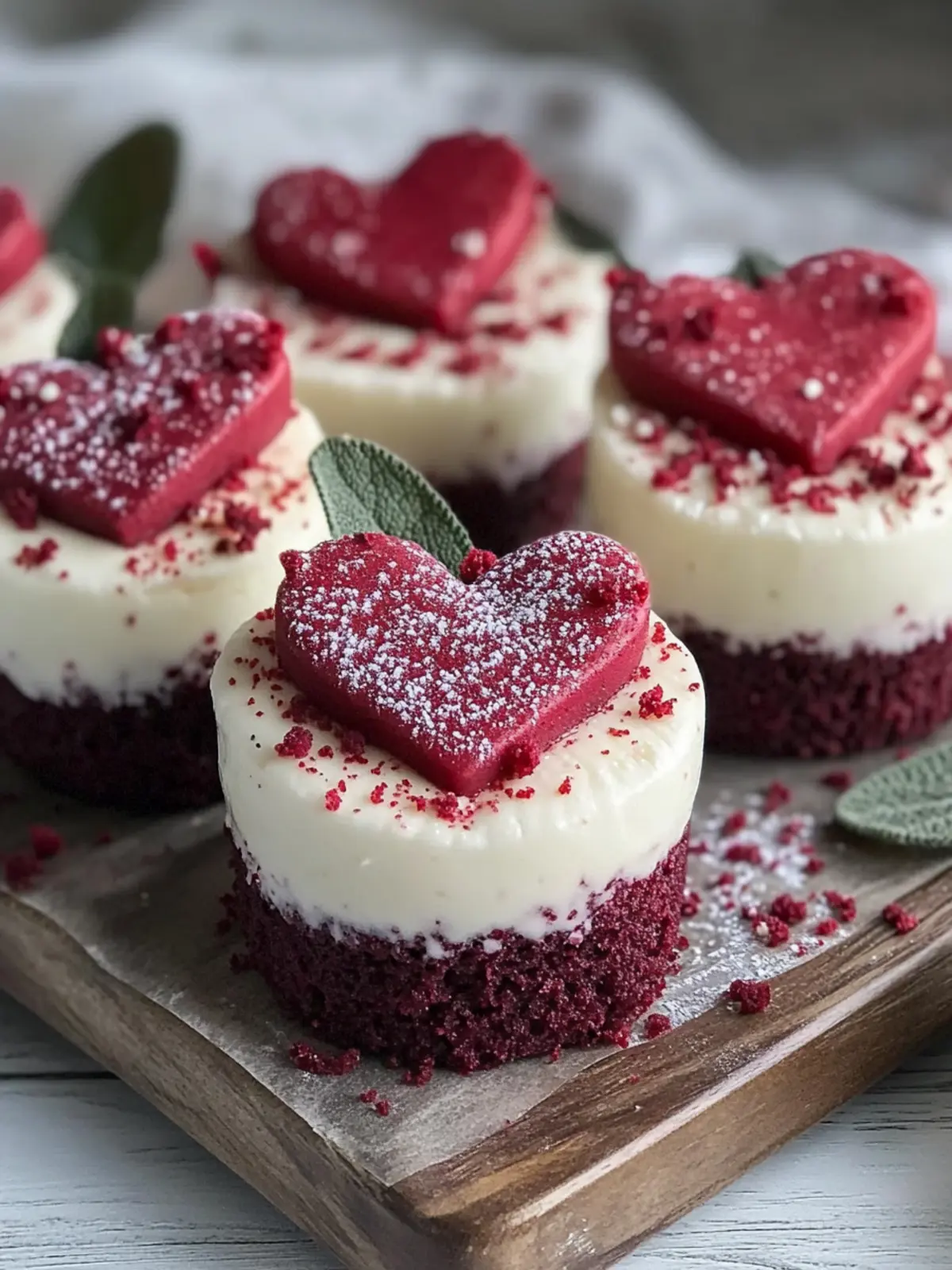 Irresistible Mini Red Velvet Heart Cheesecakes for Love Day 4 Mini Red Velvet Heart Cheesecakes