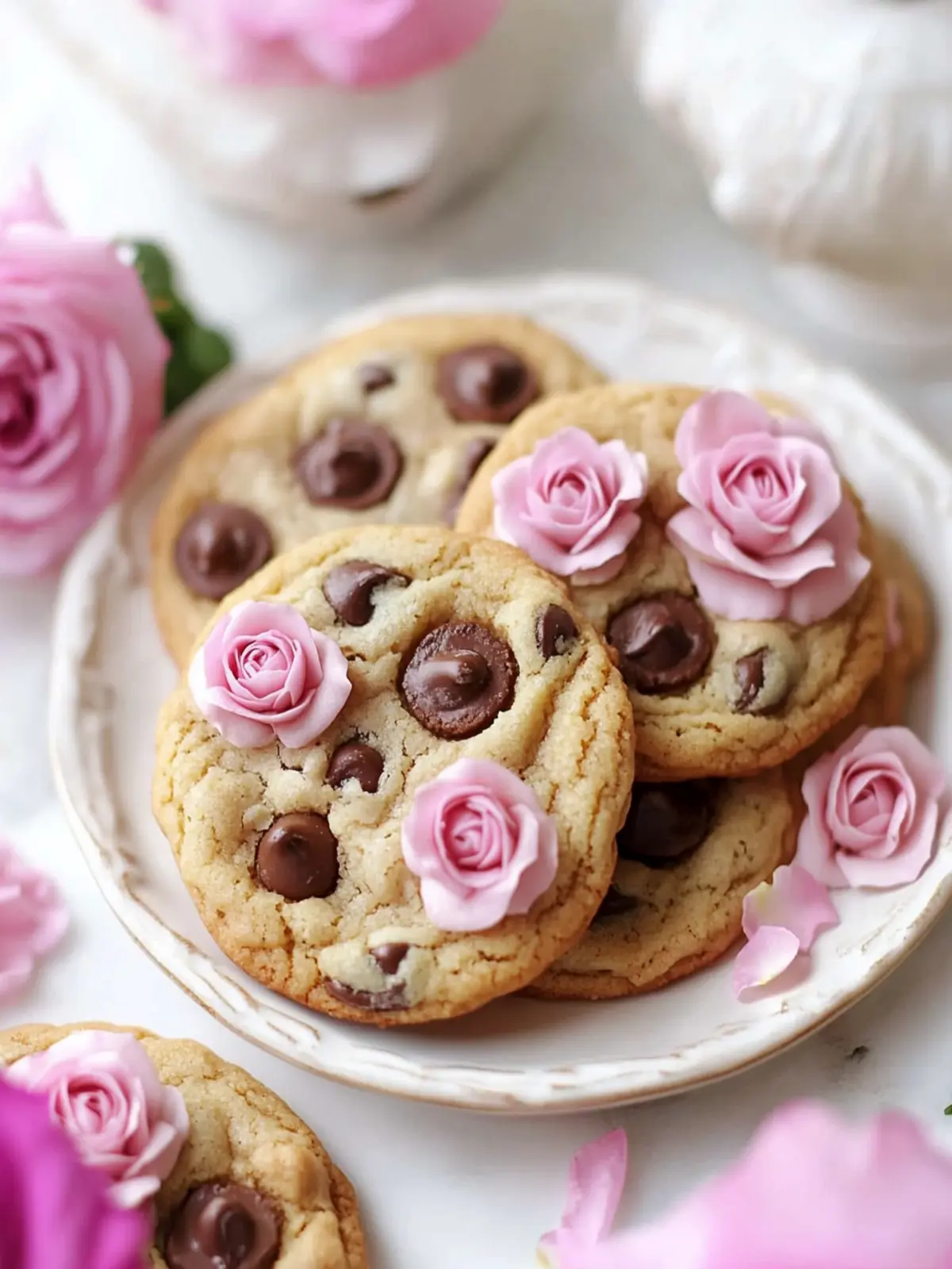Rose Chocolate Chip Cookies for a Sweet Floral Delight 3 Rose Chocolate Chip Cookies