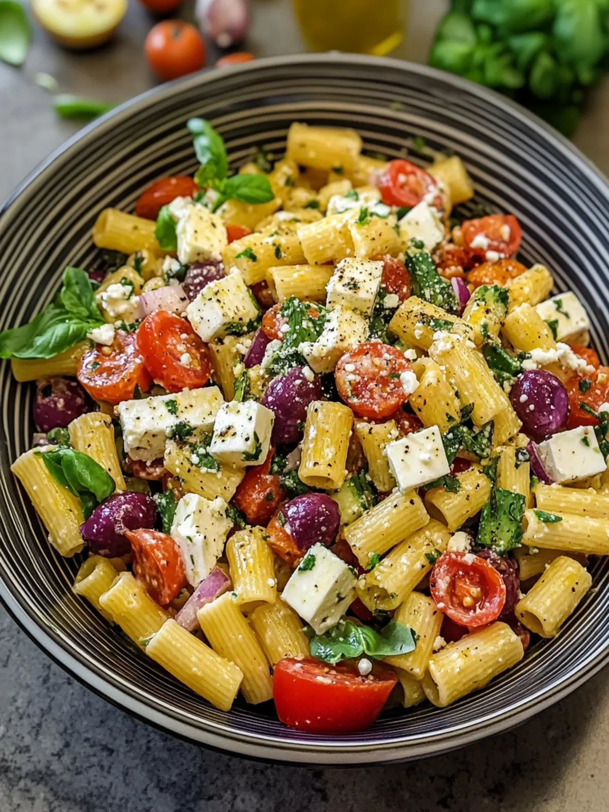 Greek Rigatoni Pasta Salad for Easy Mediterranean Bliss 5 Greek Rigatoni Pasta Salad