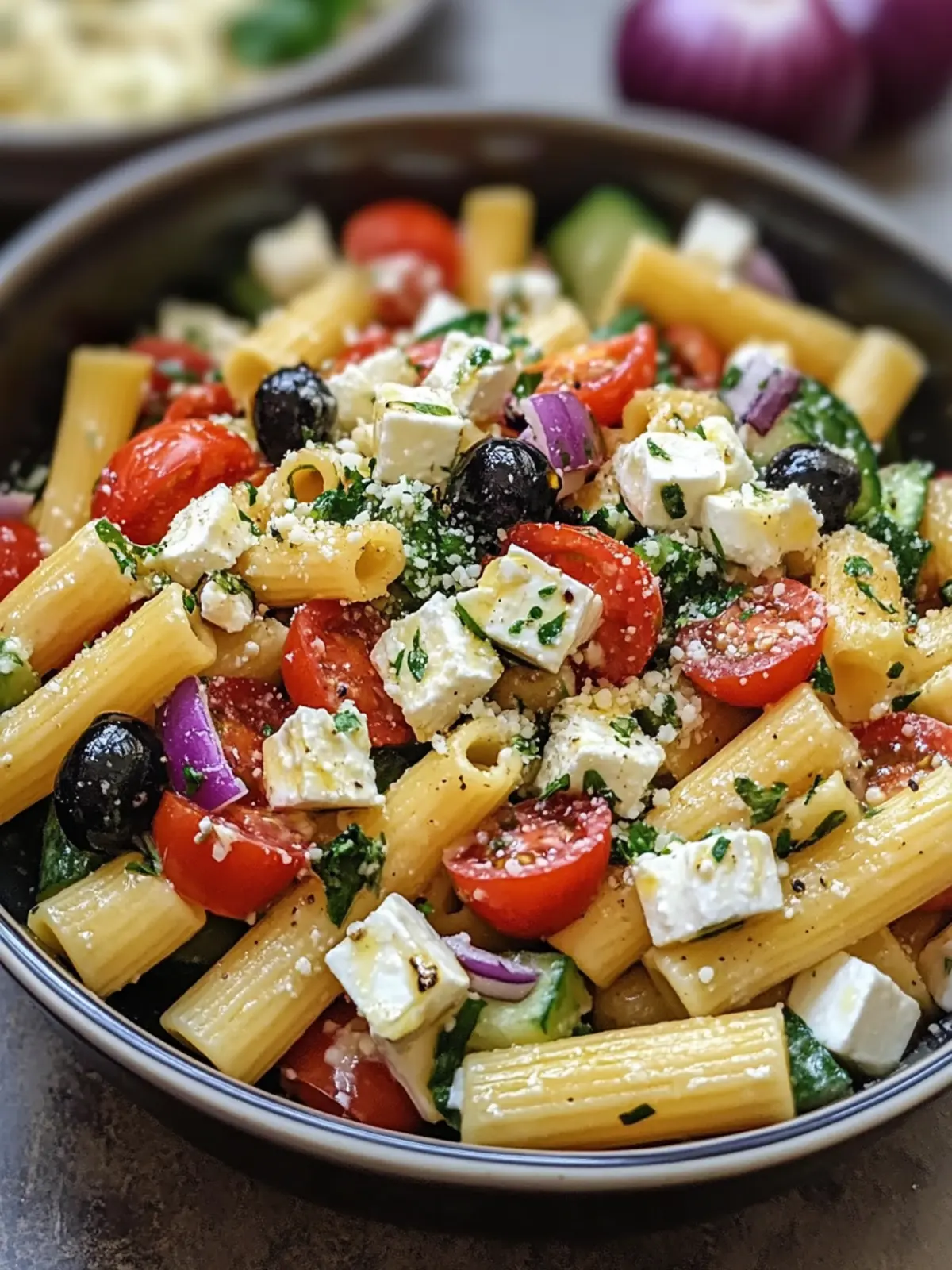 Greek Rigatoni Pasta Salad for Easy Mediterranean Bliss 4 Greek Rigatoni Pasta Salad