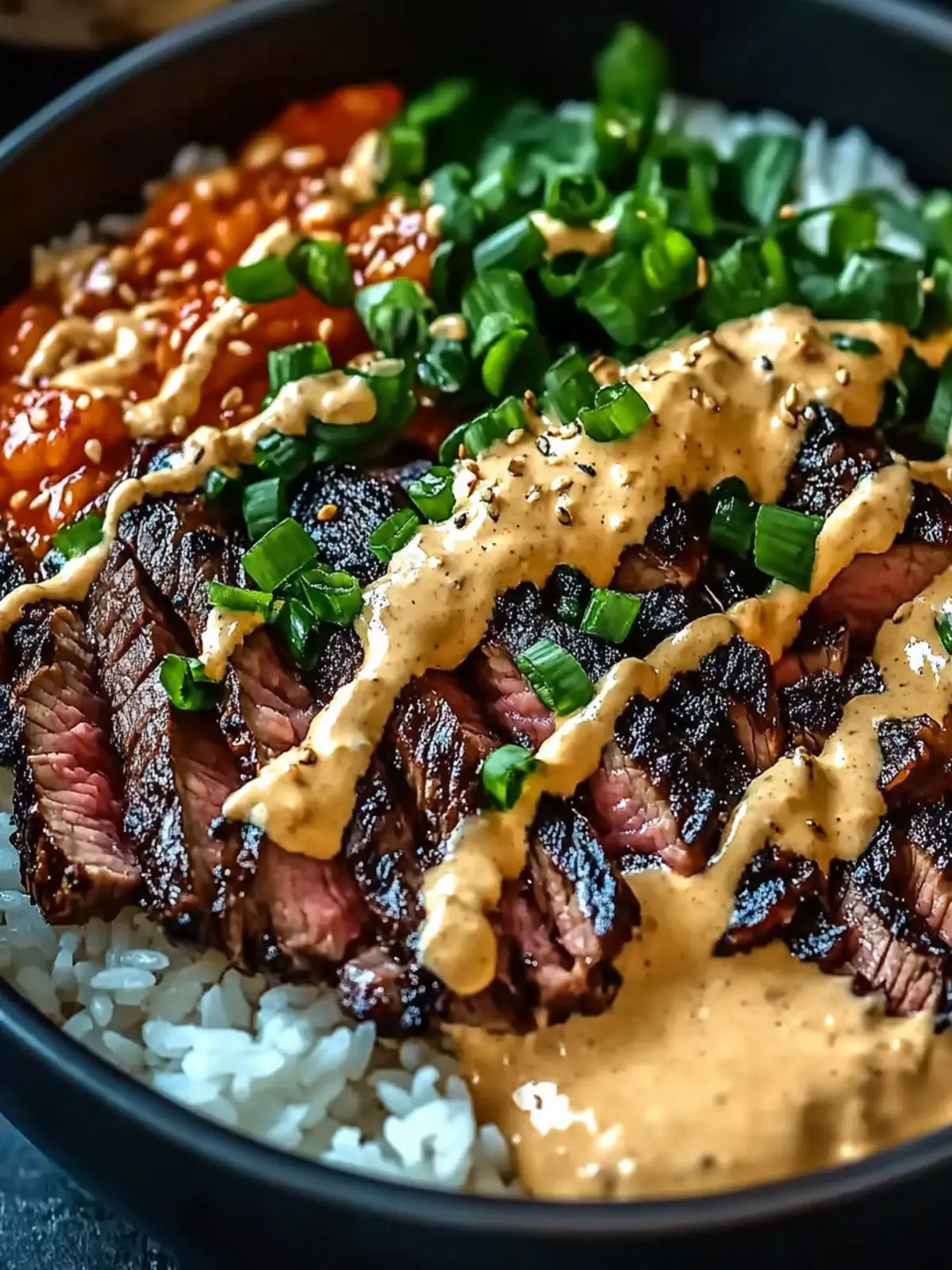 Korean BBQ Steak Rice Bowls with Spicy Cream Sauce Delight 3 Korean BBQ Steak Rice Bowls with Spicy Cream Sauce