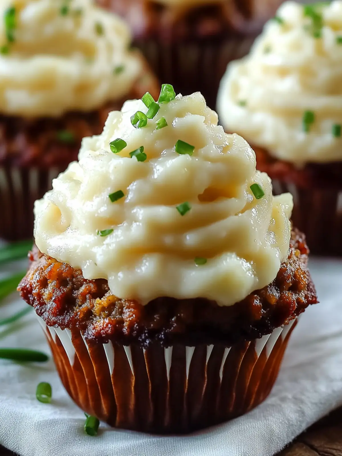 Meatloaf Cupcakes with Whipped Potato Topping: Comfort Redefined 4 Meatloaf Cupcakes with Whipped Potato Topping