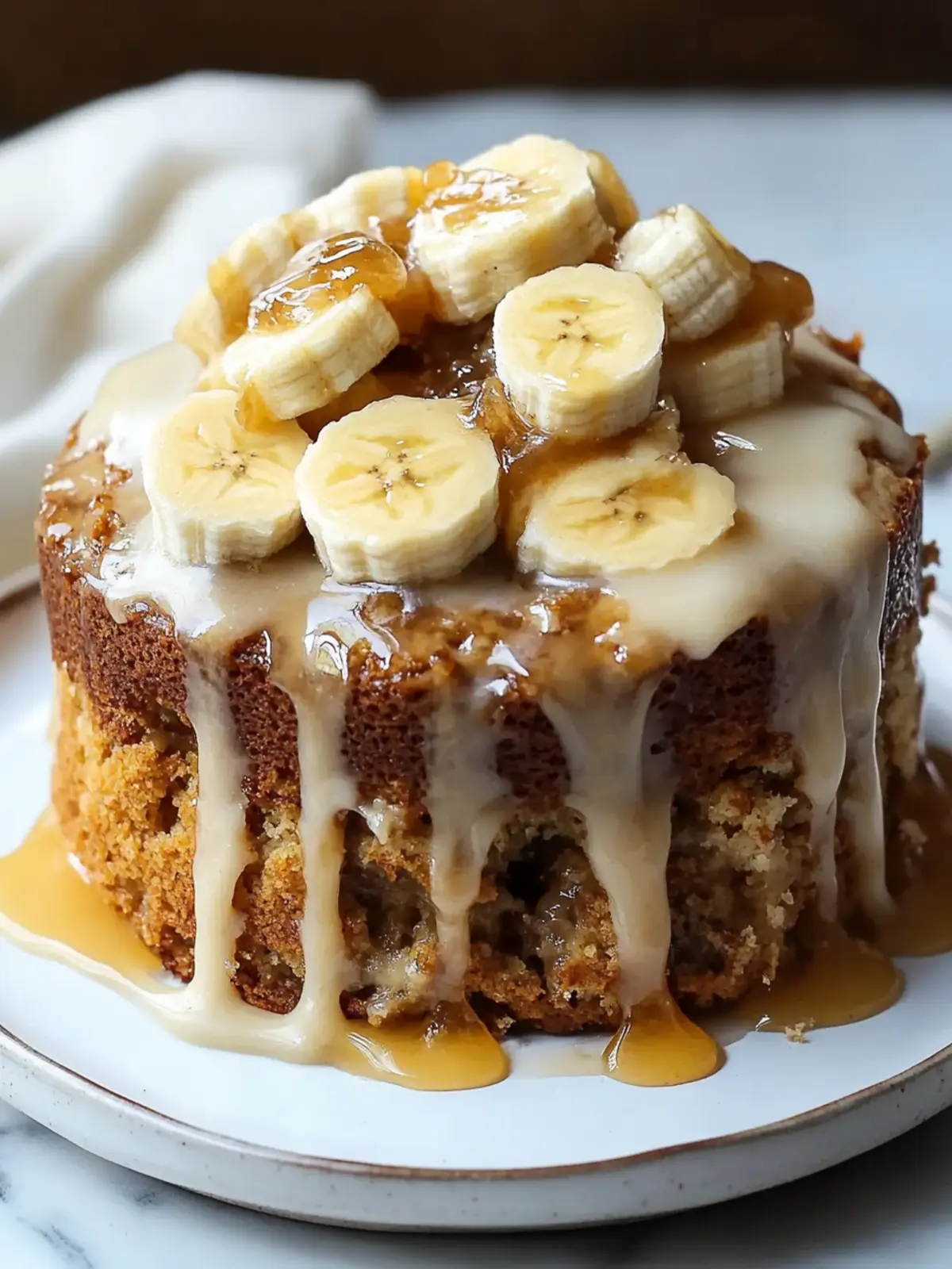 Sticky Banana Bread Pudding Cake with Divine Toffee Drizzle 2 Sticky Banana Bread Pudding Cake