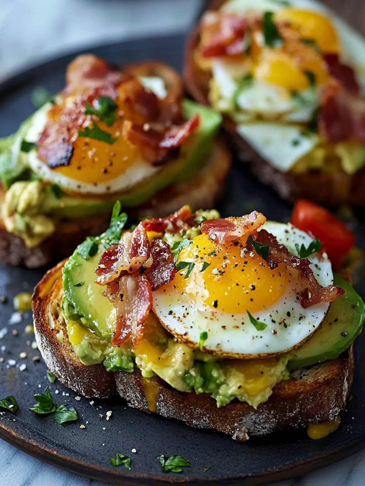 Avocado Bacon and Egg Toasts with a Sweet Heat Twist 5 Avocado Bacon and Egg Toasts