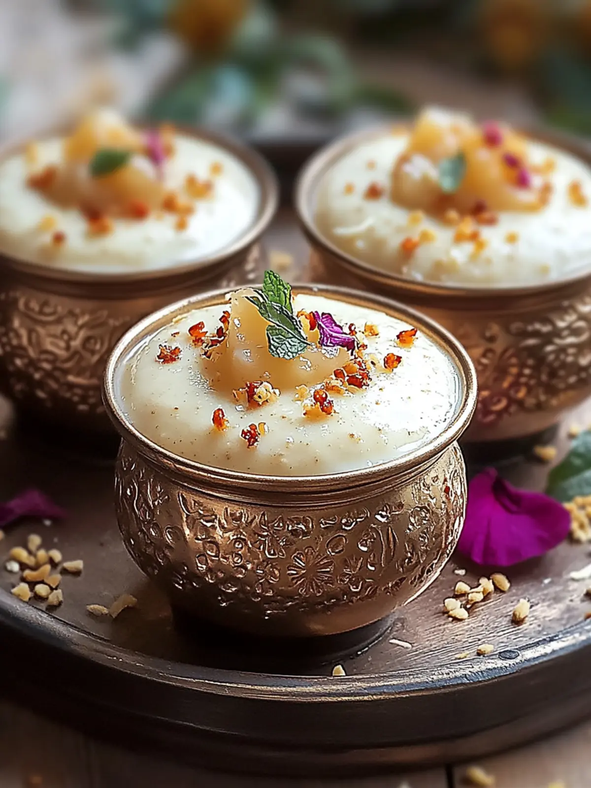 Delight in Sitaphal Phirni in Motichoor Cups for a Tropical Treat 4 Sitaphal Phirni in Motichoor Cups