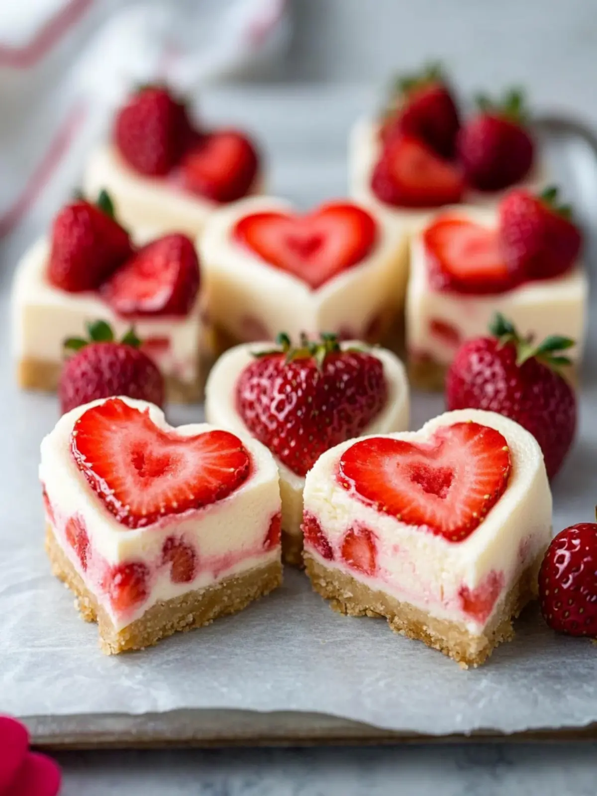 Heart-Shaped Strawberry Cheesecake Bars for Sweet Romance 3 Heart-Shaped Strawberry Cheesecake Bars
