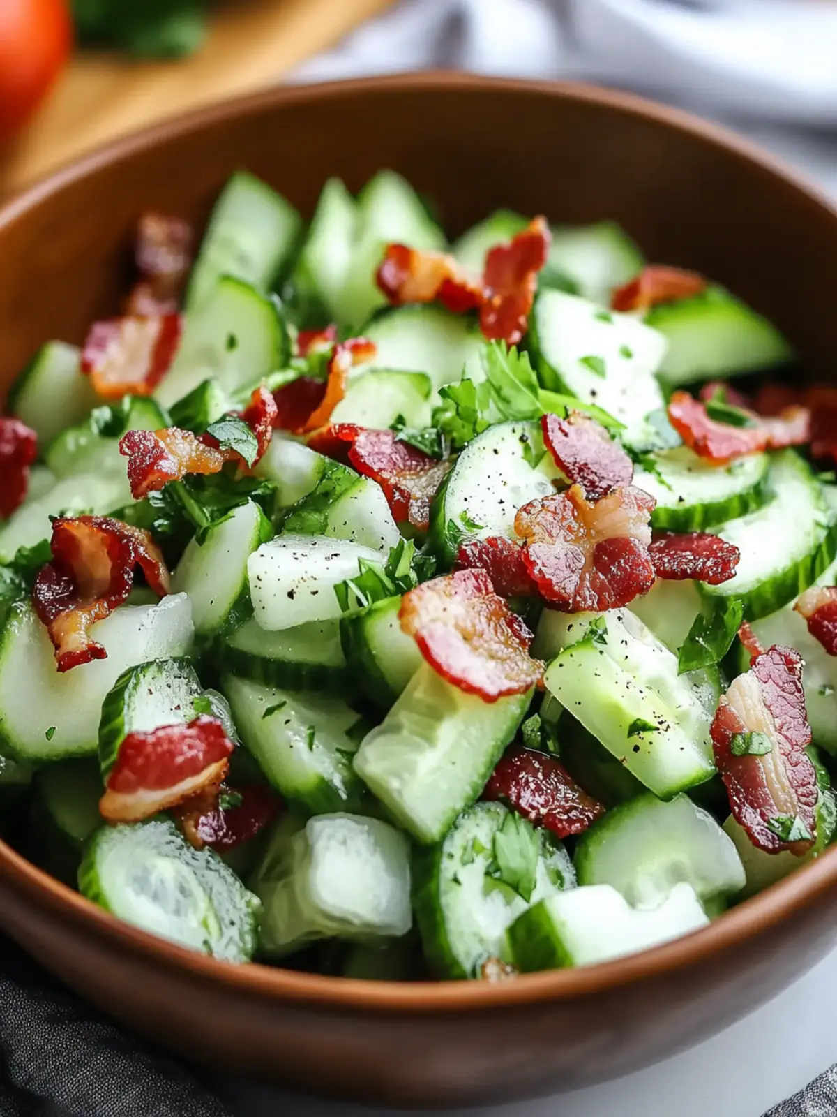 Crispy Crunchy Cucumber Salad with Bacon: A Summer Must-Try 4 Crispy Crunchy Cucumber Salad with Bacon