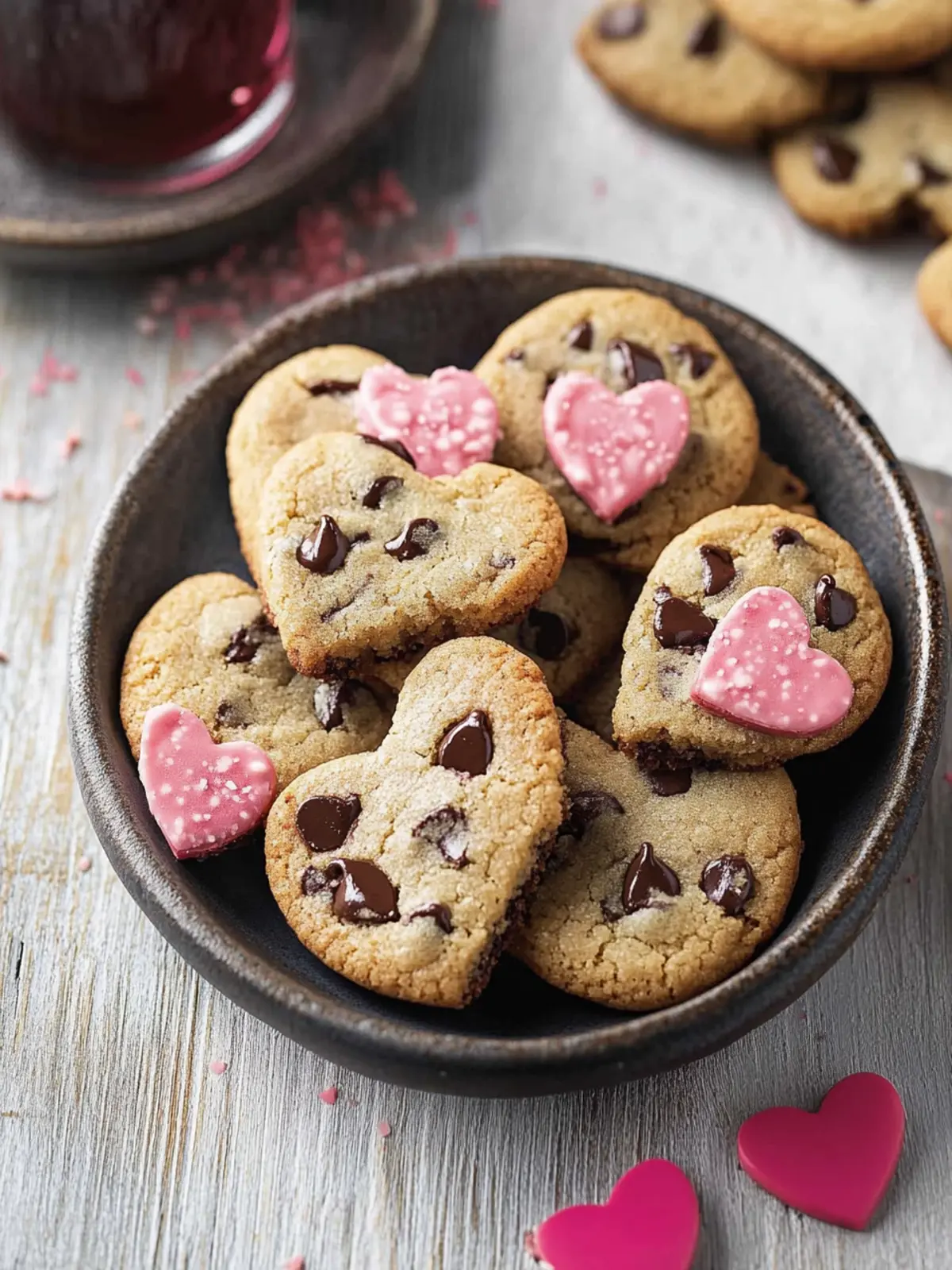 Heart Shaped Chocolate Chip Cookies for Sweet Valentine's Joy 4 Heart Shaped Chocolate Chip Cookies