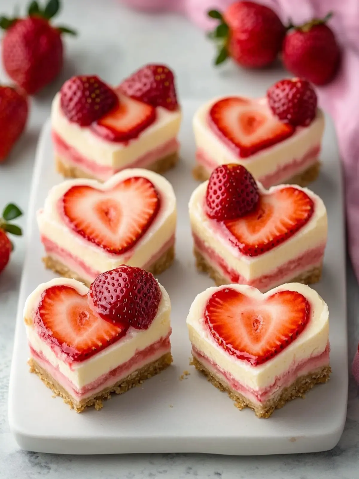 Heart-Shaped Strawberry Cheesecake Bars for Sweet Romance 4 Heart-Shaped Strawberry Cheesecake Bars