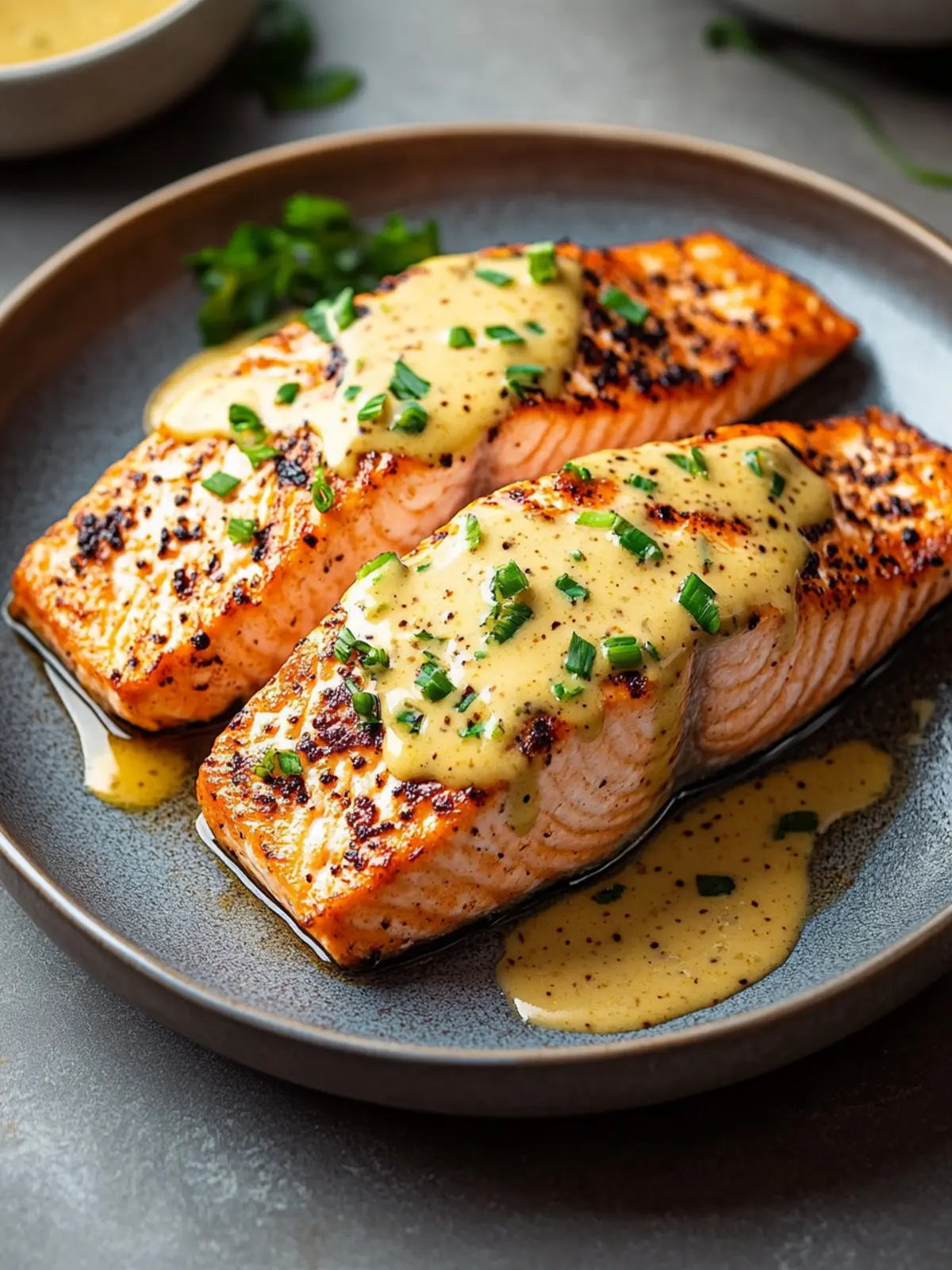 Succulent Air Fryer Salmon with Mustard Sauce in 17 Minutes 2 Air Fryer Salmon with Mustard Sauce