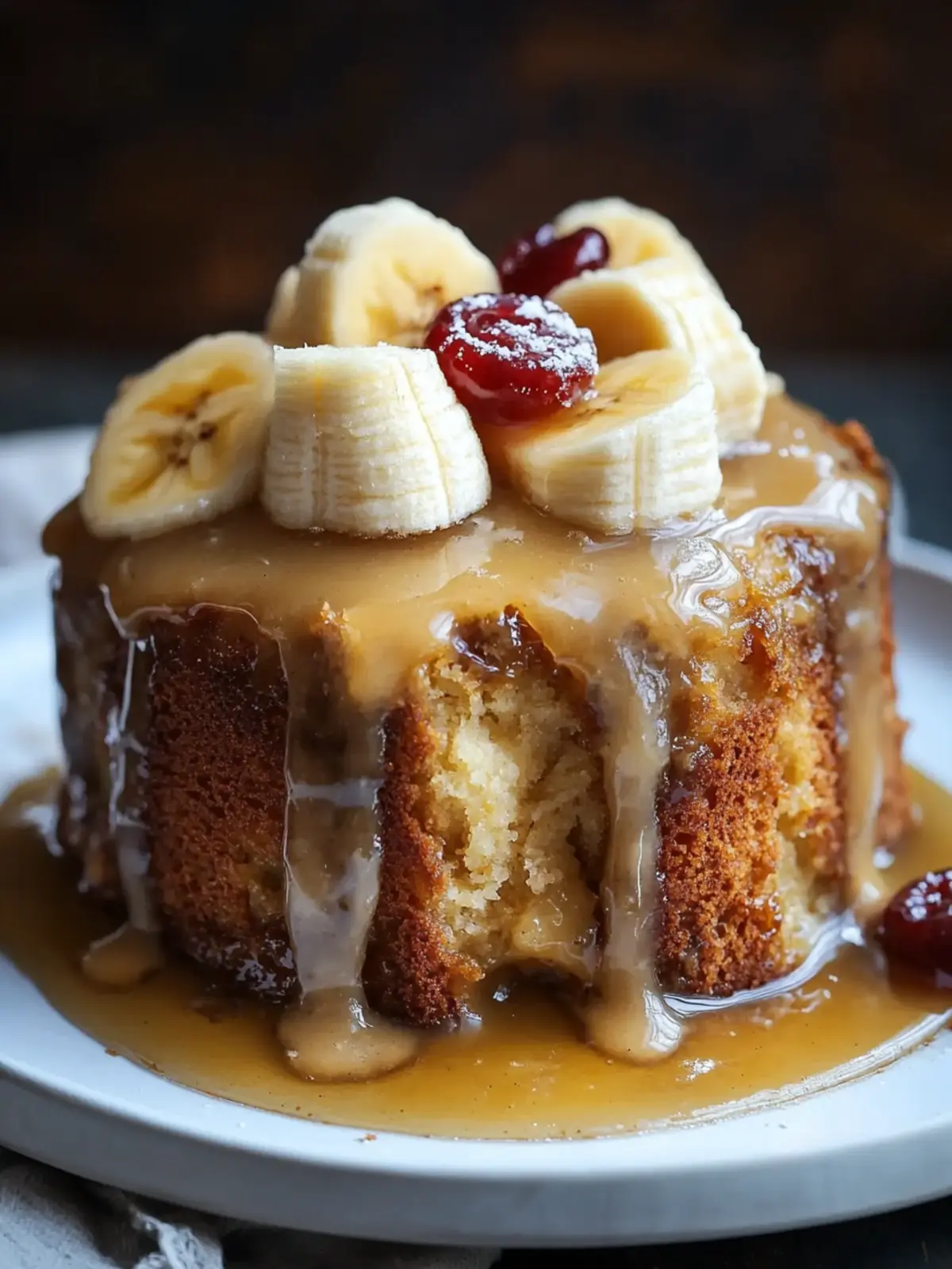 Sticky Banana Bread Pudding Cake with Divine Toffee Drizzle 3 Sticky Banana Bread Pudding Cake