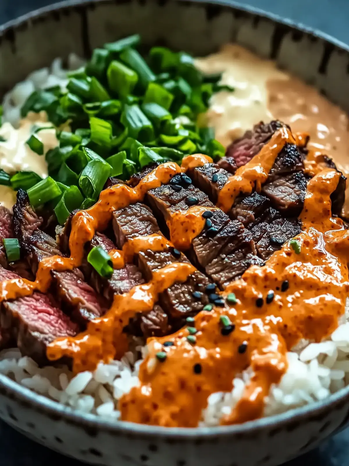 Korean BBQ Steak Rice Bowls with Spicy Cream Sauce Delight 4 Korean BBQ Steak Rice Bowls with Spicy Cream Sauce