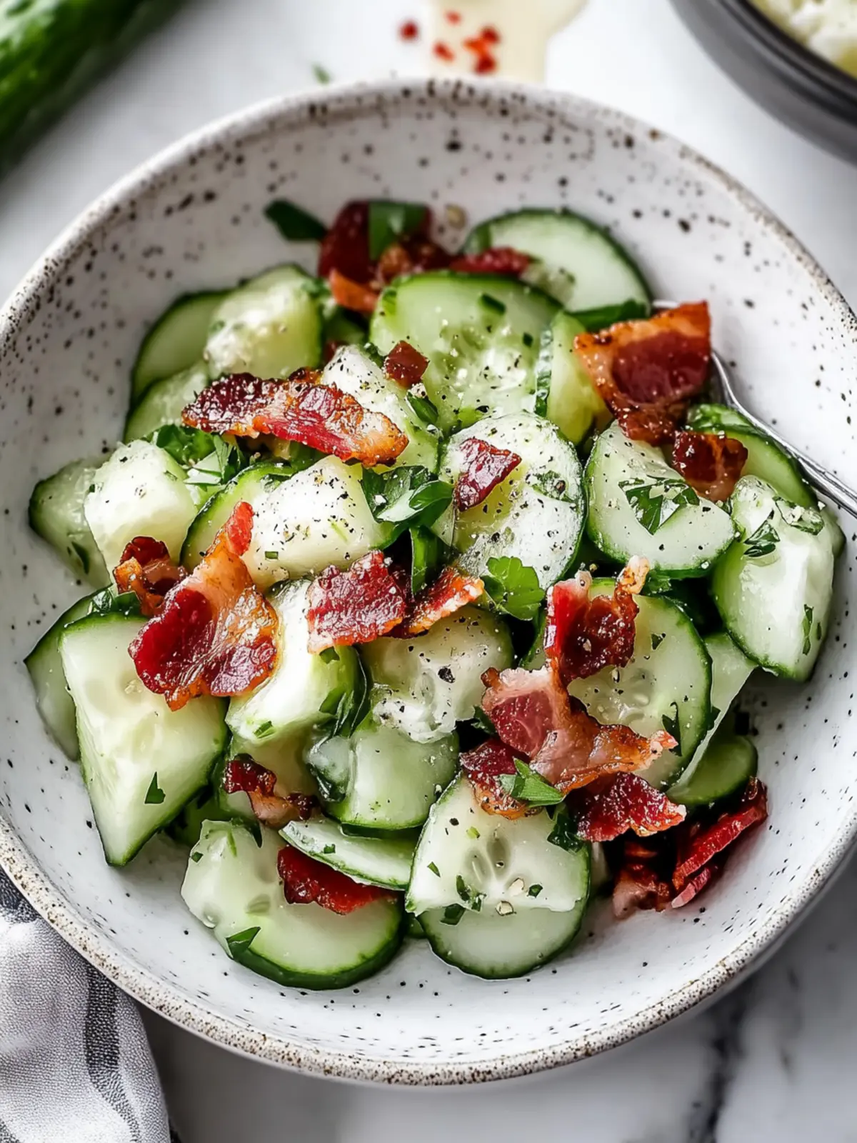 Crispy Crunchy Cucumber Salad with Bacon: A Summer Must-Try 2 Crispy Crunchy Cucumber Salad with Bacon
