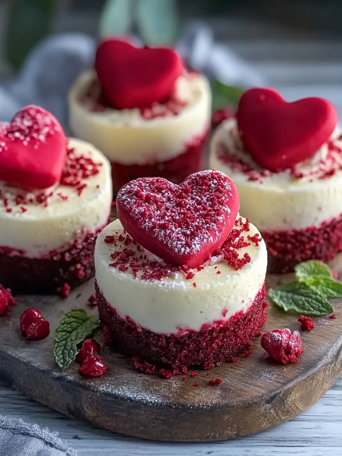 Irresistible Mini Red Velvet Heart Cheesecakes for Love Day 5 Mini Red Velvet Heart Cheesecakes