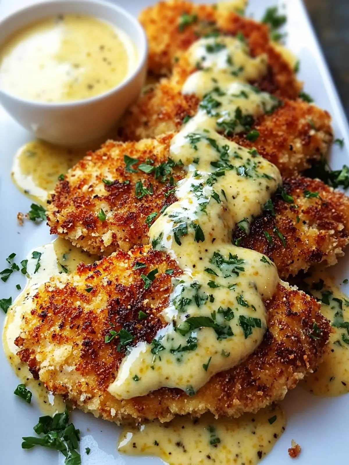 Crispy Parmesan Chicken w/ Creamy Garlic Sauce for Cozy Nights 2 Crispy Parmesan Chicken w/ Creamy Garlic Sauce