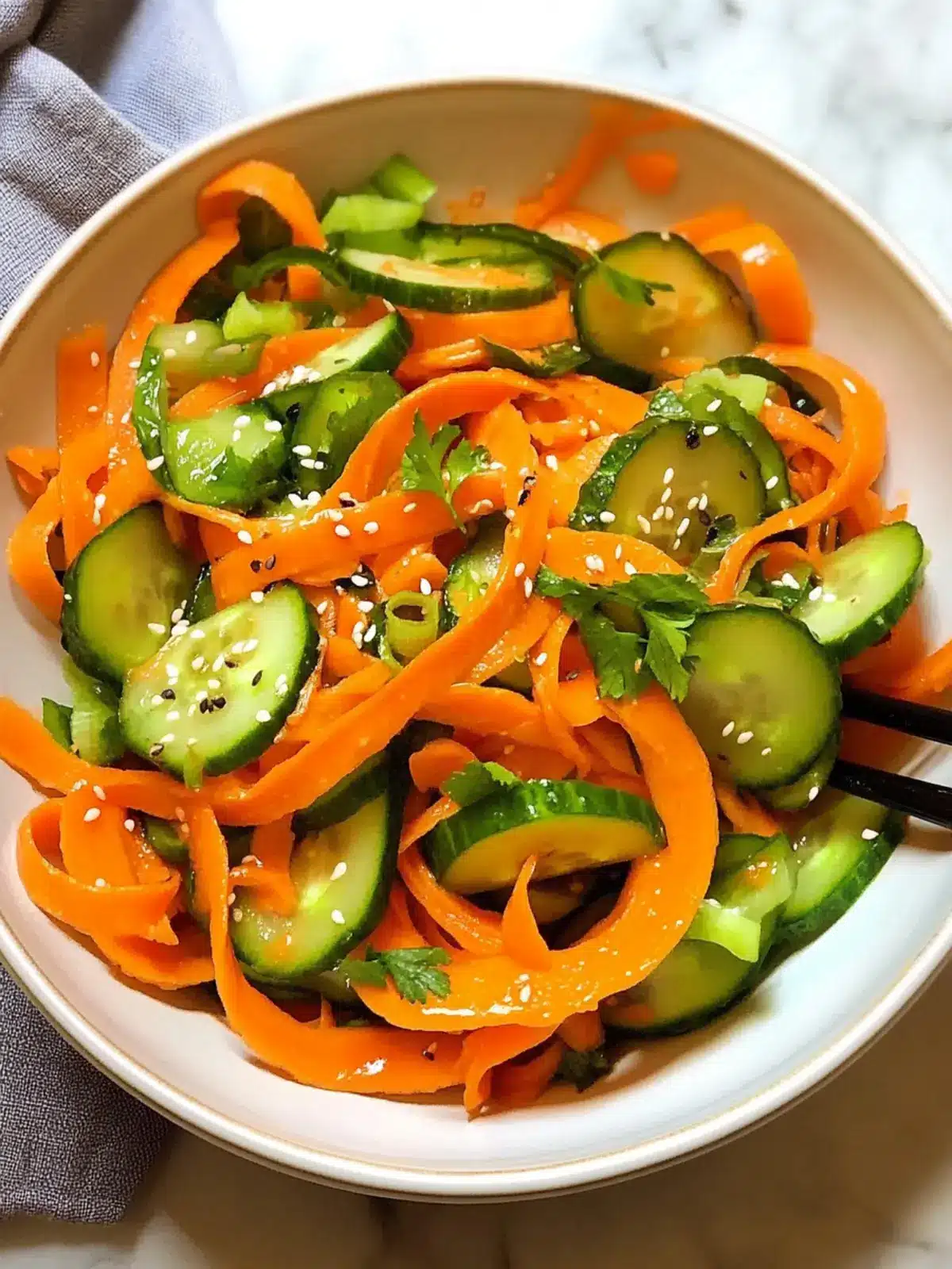 Refreshing Crunchy Asian Cucumber Carrot Salad in 10 Minutes 5 Crunchy Asian Cucumber Carrot Salad