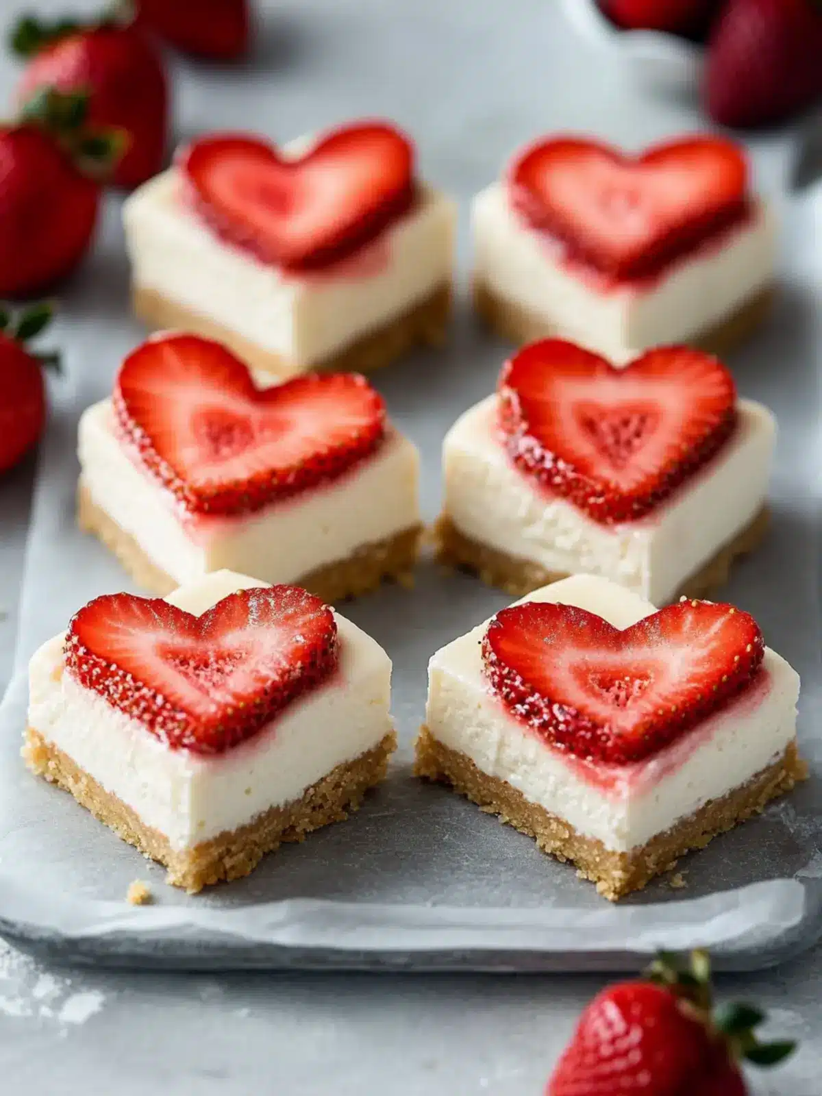 Heart-Shaped Strawberry Cheesecake Bars for Sweet Romance 5 Heart-Shaped Strawberry Cheesecake Bars