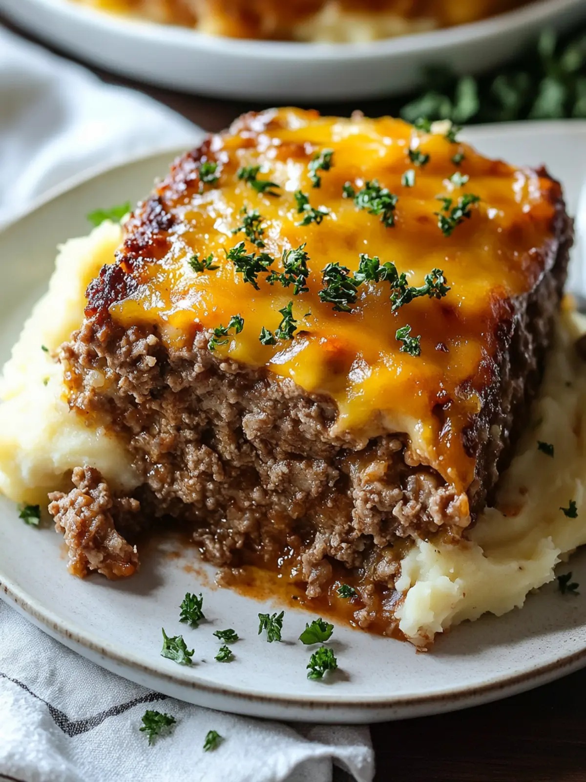 Savory Meatloaf with Mashed Potatoes and Cheese Delight 4 Meatloaf with Mashed Potatoes and Cheese