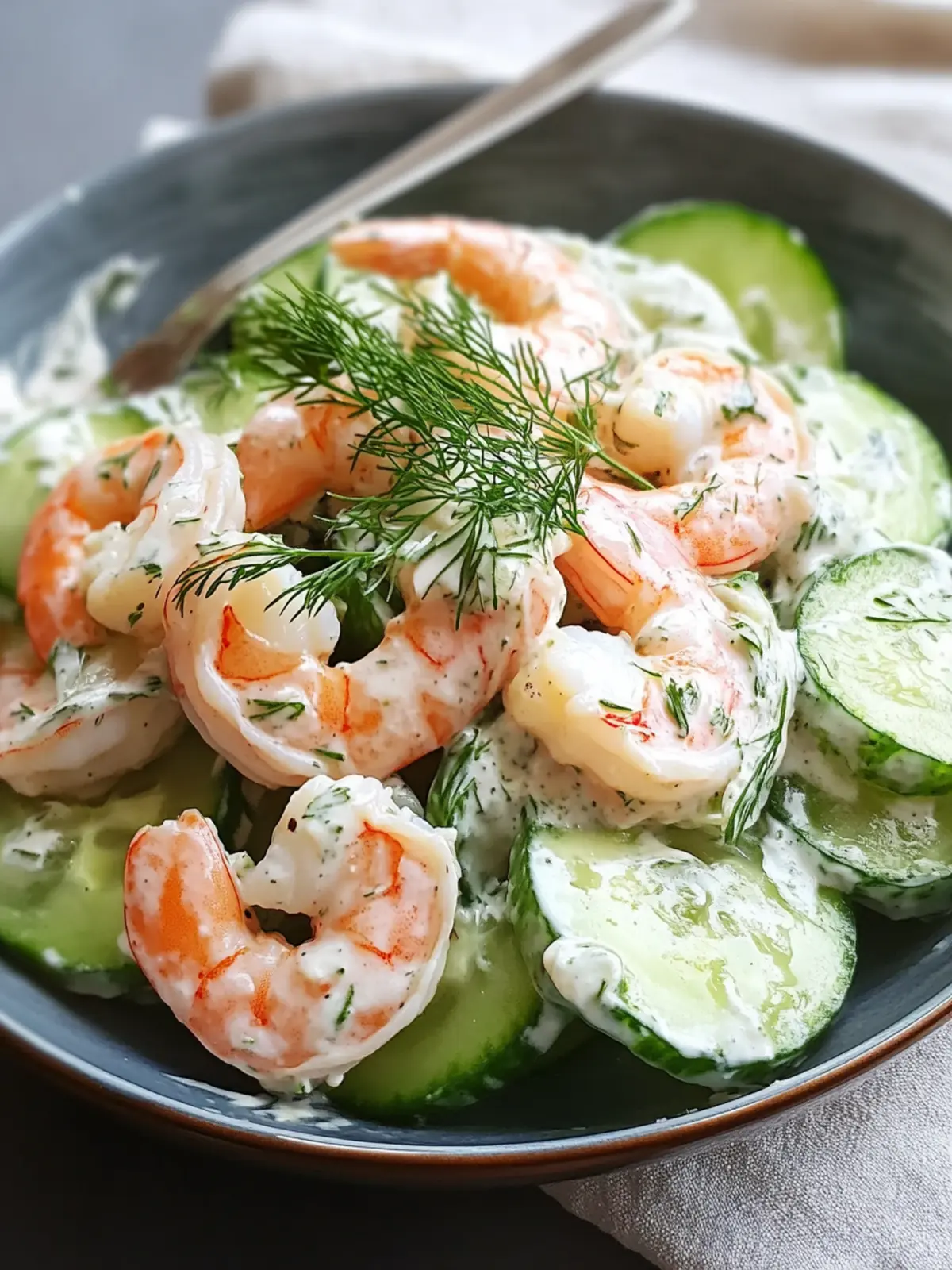 Creamy Cucumber Shrimp Salad that's Quick, Fresh, and Flavorful 4 Creamy Cucumber Shrimp Salad