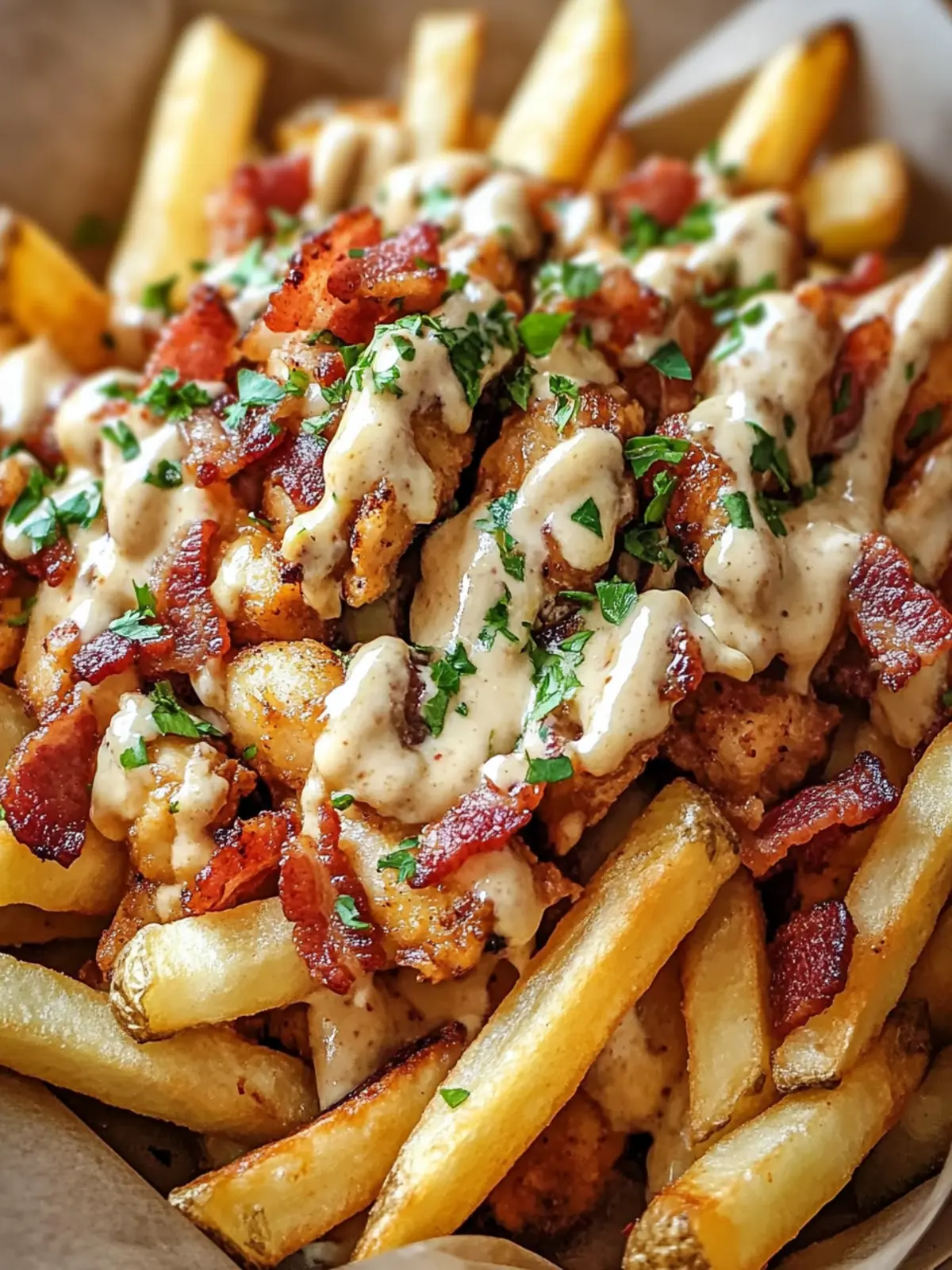 Dirty Chicken and Bacon Loaded Fries: Comfort Food Bliss 3 Dirty Chicken and Bacon Loaded Fries