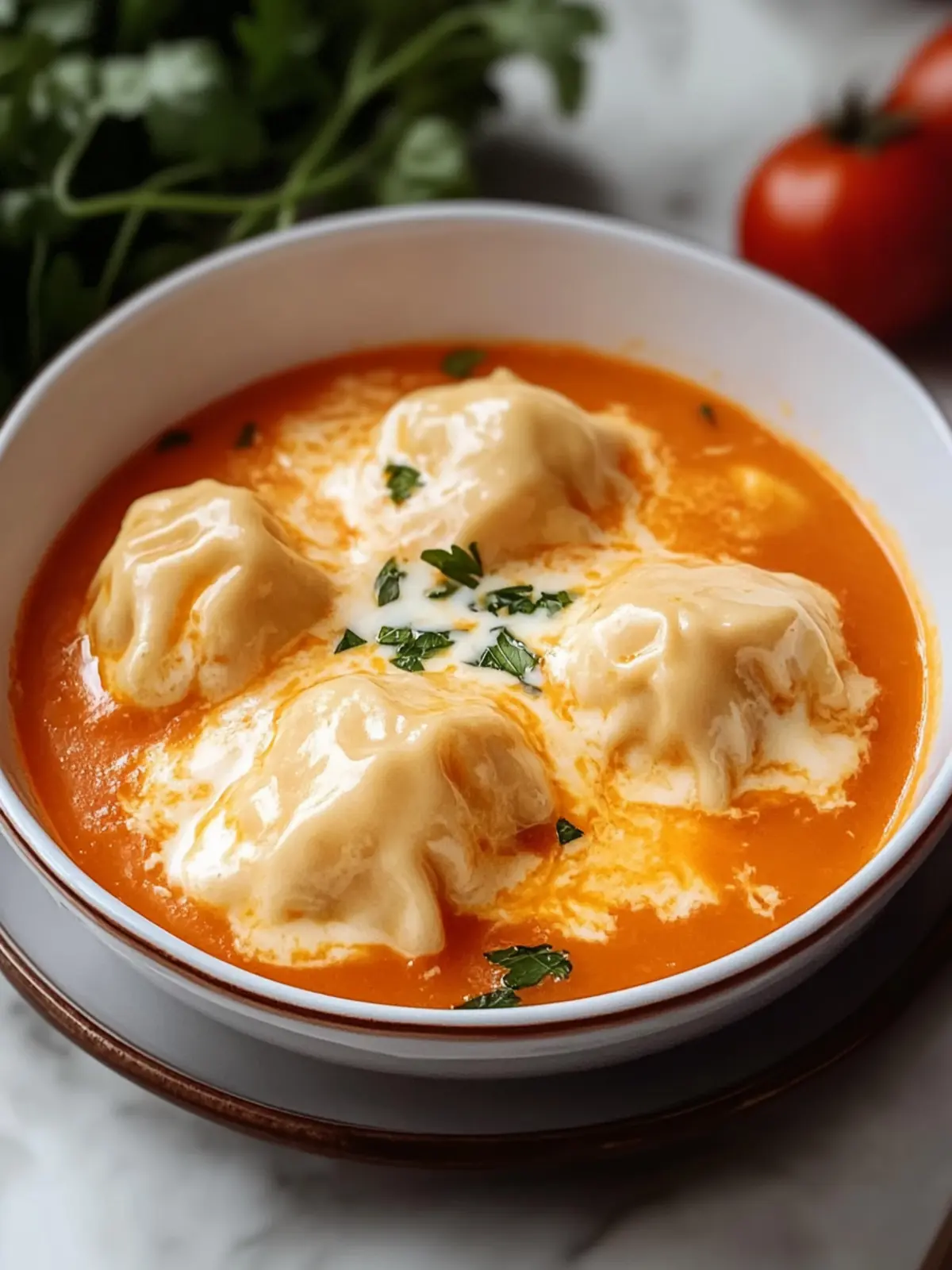 Creamy Cheese Dumpling Tomato Soup for Cozy Nights 2 Cheese Dumpling Tomato Soup