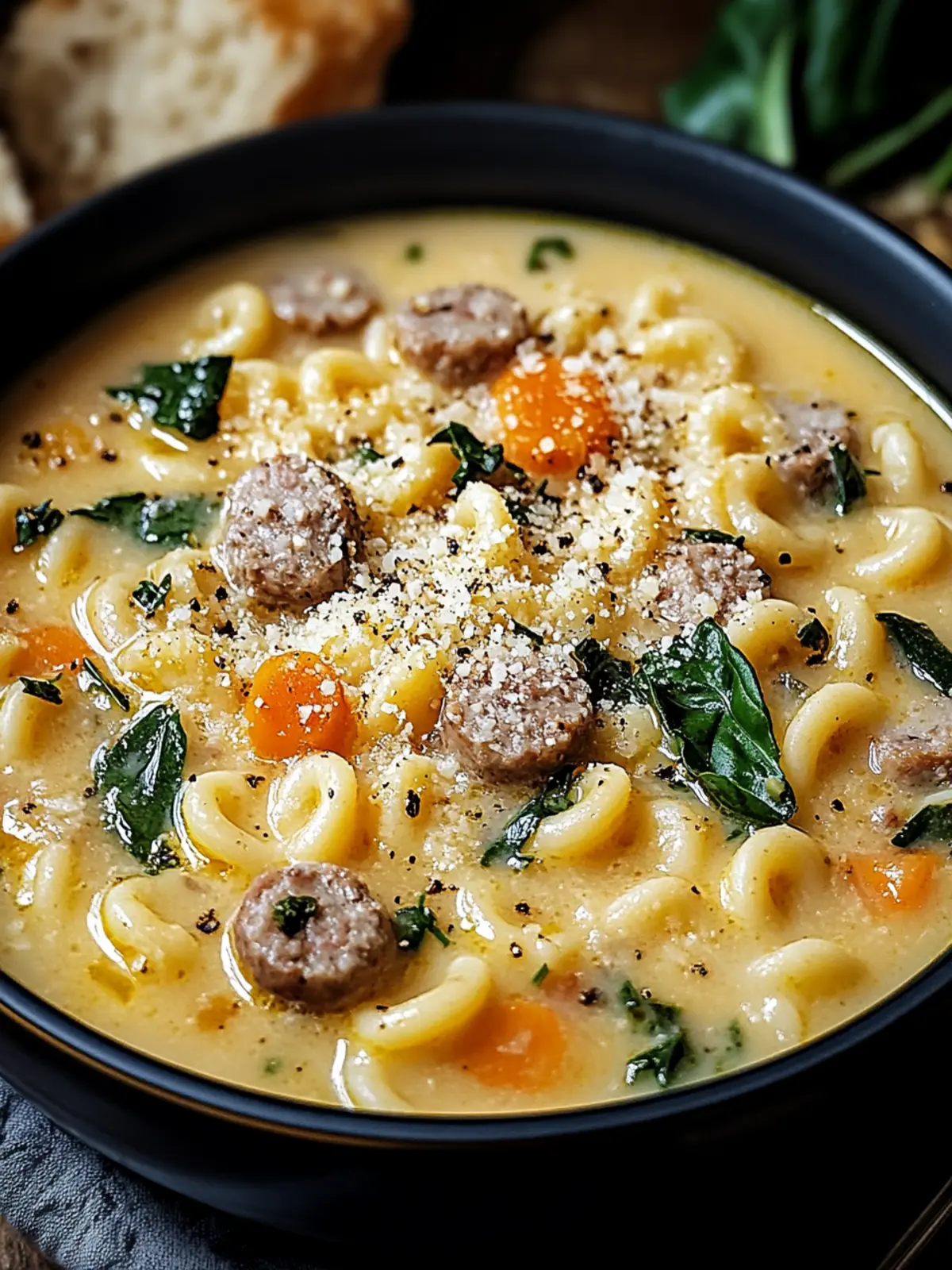 Warm Up with Creamy Parmesan Italian Sausage Ditalini Soup 2 Creamy Parmesan Italian Sausage Ditalini Soup