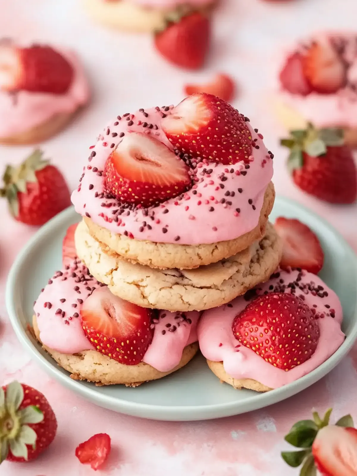 Irresistible Strawberry Cookies Soft, Chewy, and Chocolate-Dipped 2 Strawberry Cookies