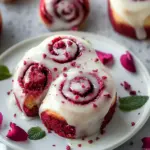 Decadent Red Velvet Cinnamon Rolls with Cream Cheese Glaze 6 Red Velvet Cinnamon Rolls with Cream Cheese Glaze