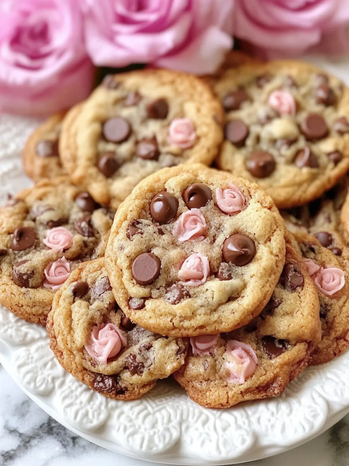 Rose Chocolate Chip Cookies for a Sweet Floral Delight 4 Rose Chocolate Chip Cookies
