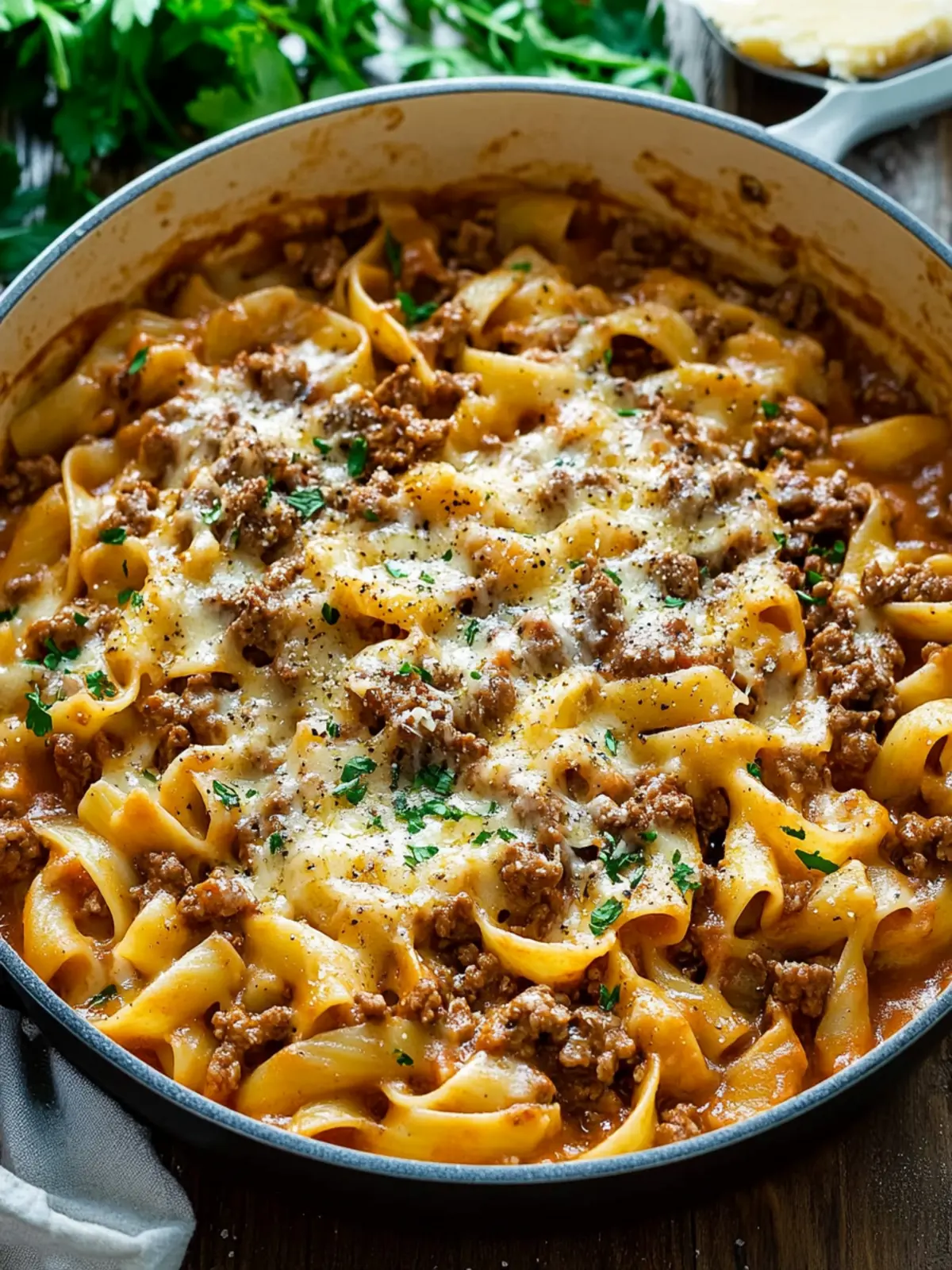 One-Pan Cheesy Beefy Pasta: Easy Comfort Food Delight 4 One-pan Cheesy Beefy Pasta