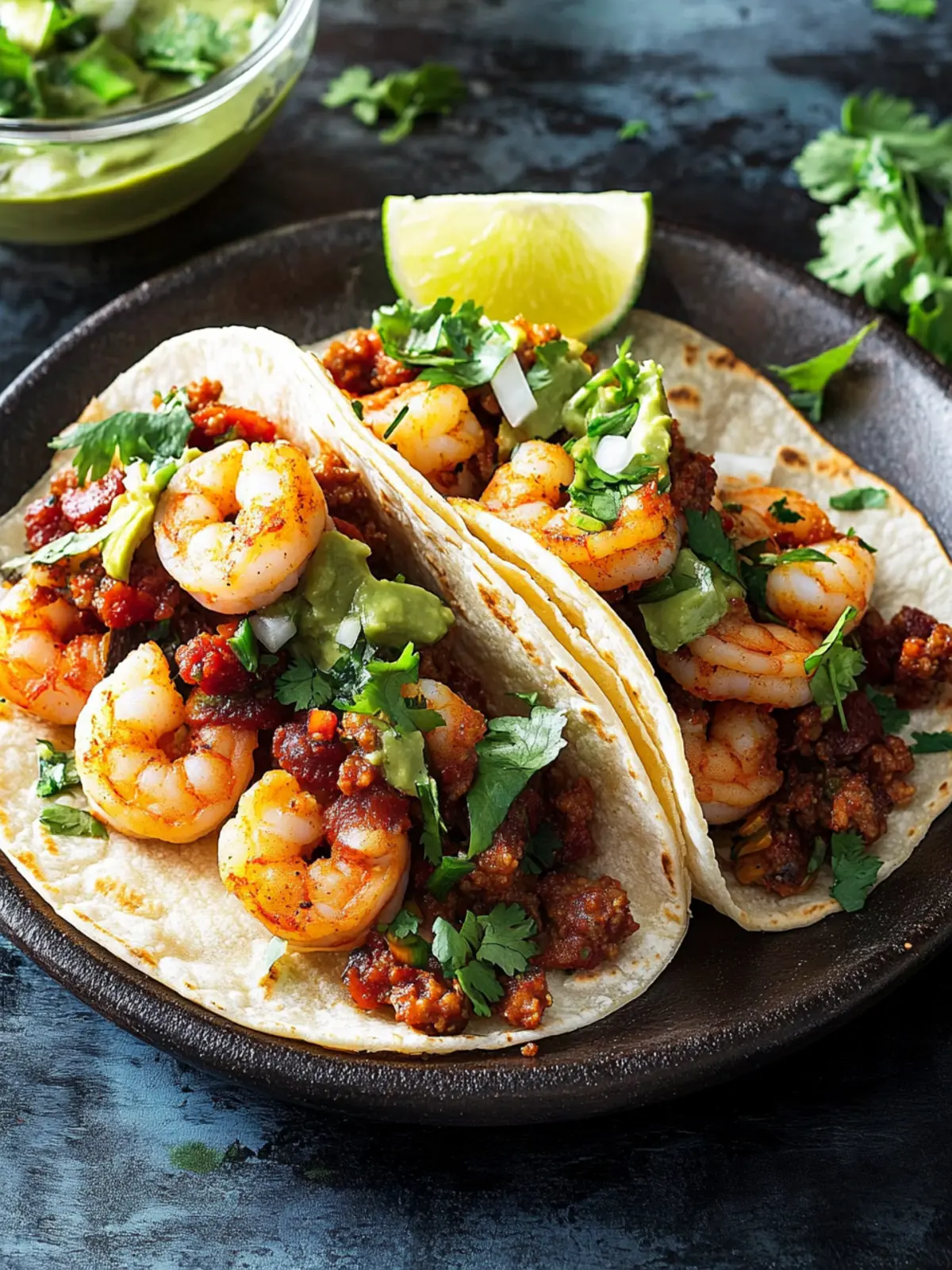 Delicious Shrimp and Chorizo Tacos Ready in 20 Minutes! 3 Shrimp and Chorizo Tacos