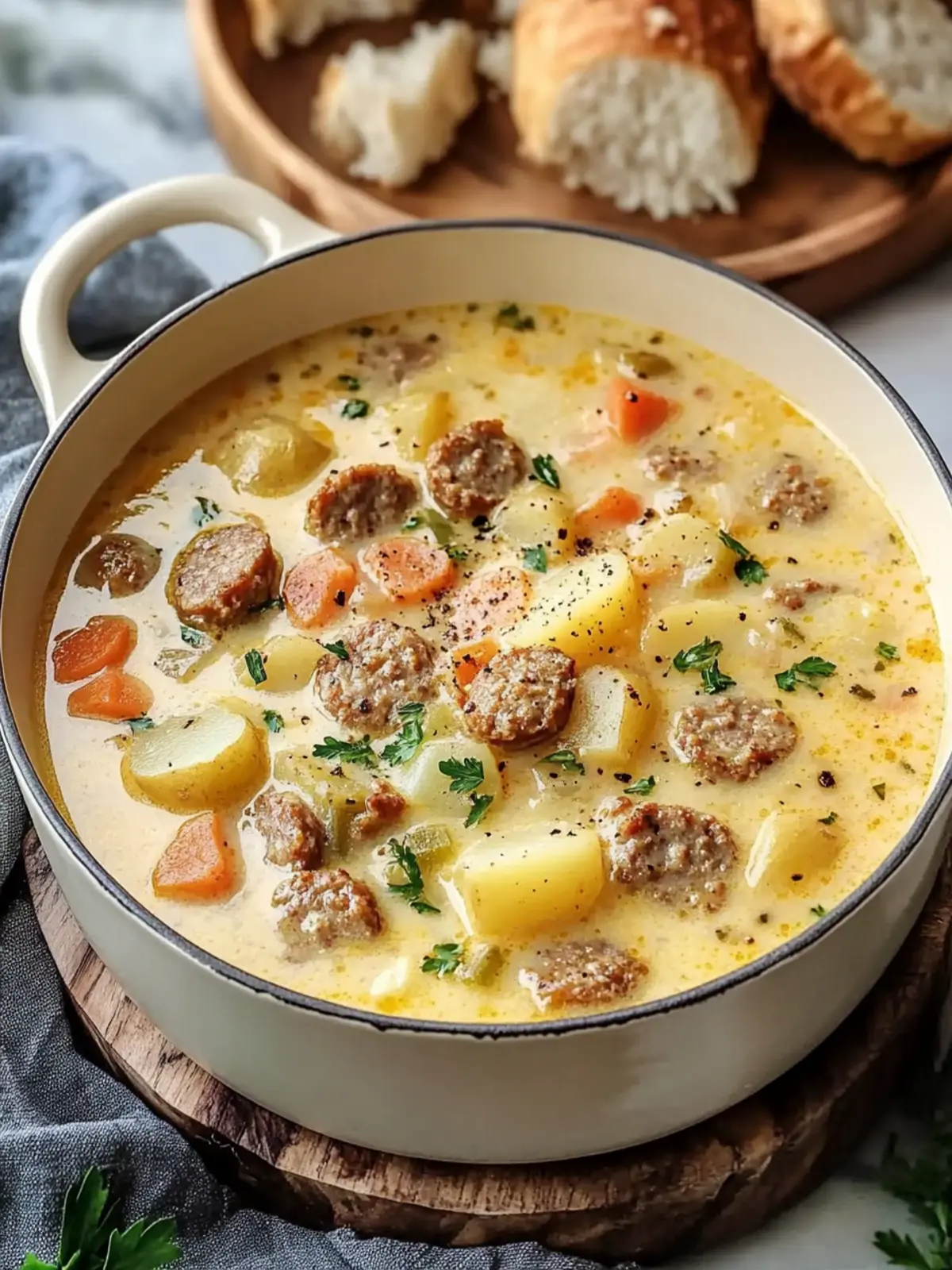 Cheesy Sausage Potato Soup for Cozy Nights In 3 Cheesy Sausage Potato Soup