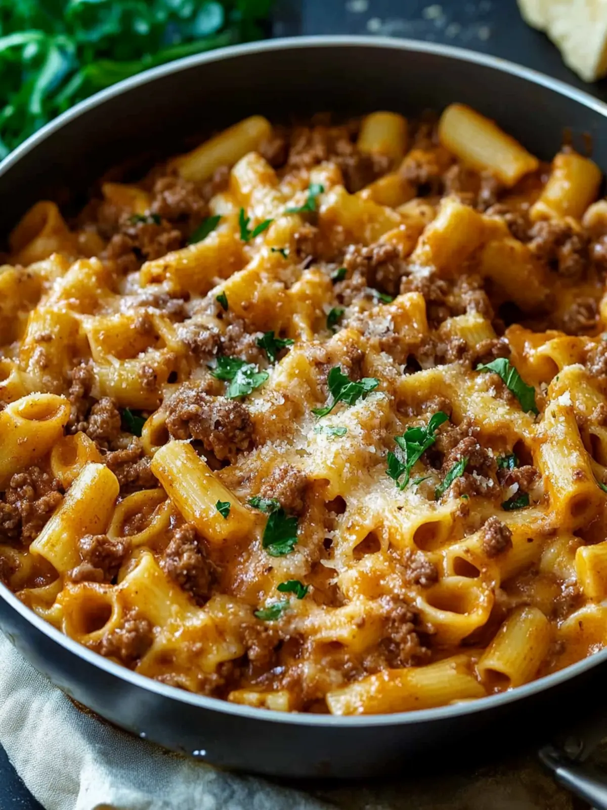 One-Pan Cheesy Beefy Pasta: Easy Comfort Food Delight 3 One-pan Cheesy Beefy Pasta