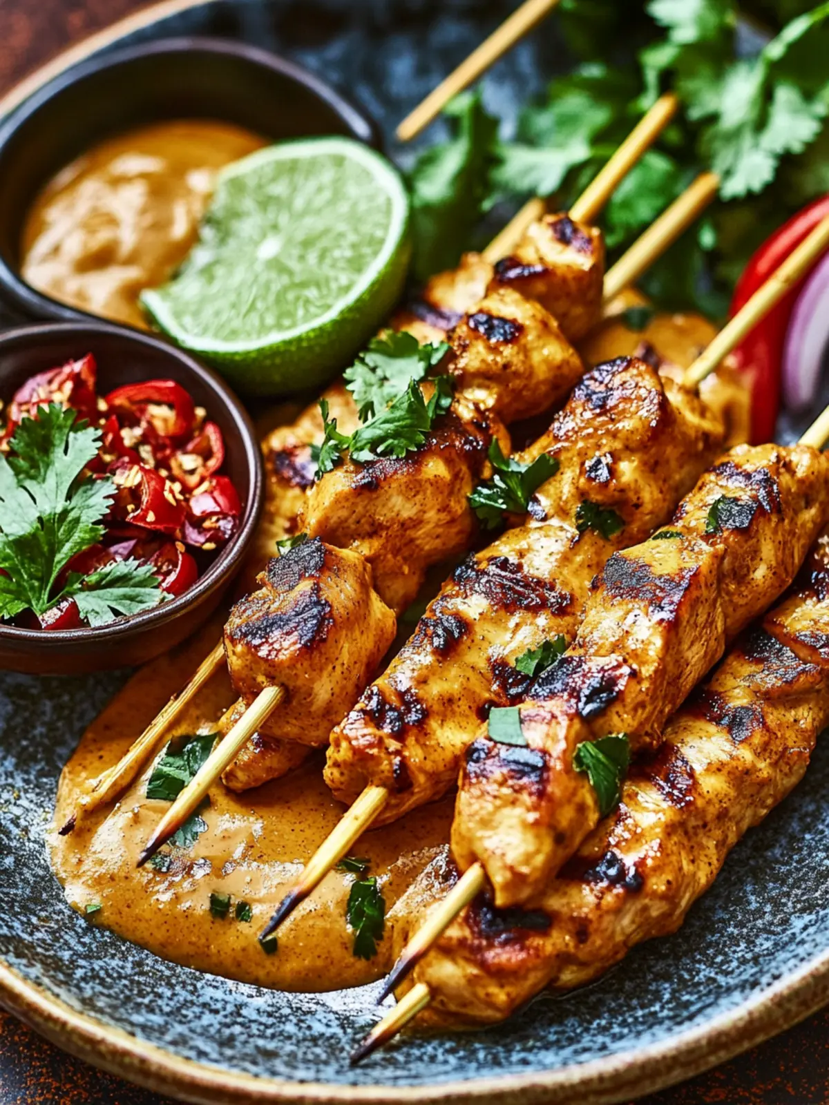 Savory Indonesian Chicken Satay with Creamy Peanut Sauce Delight 3 Indonesian Chicken Satay with Peanut Sauce