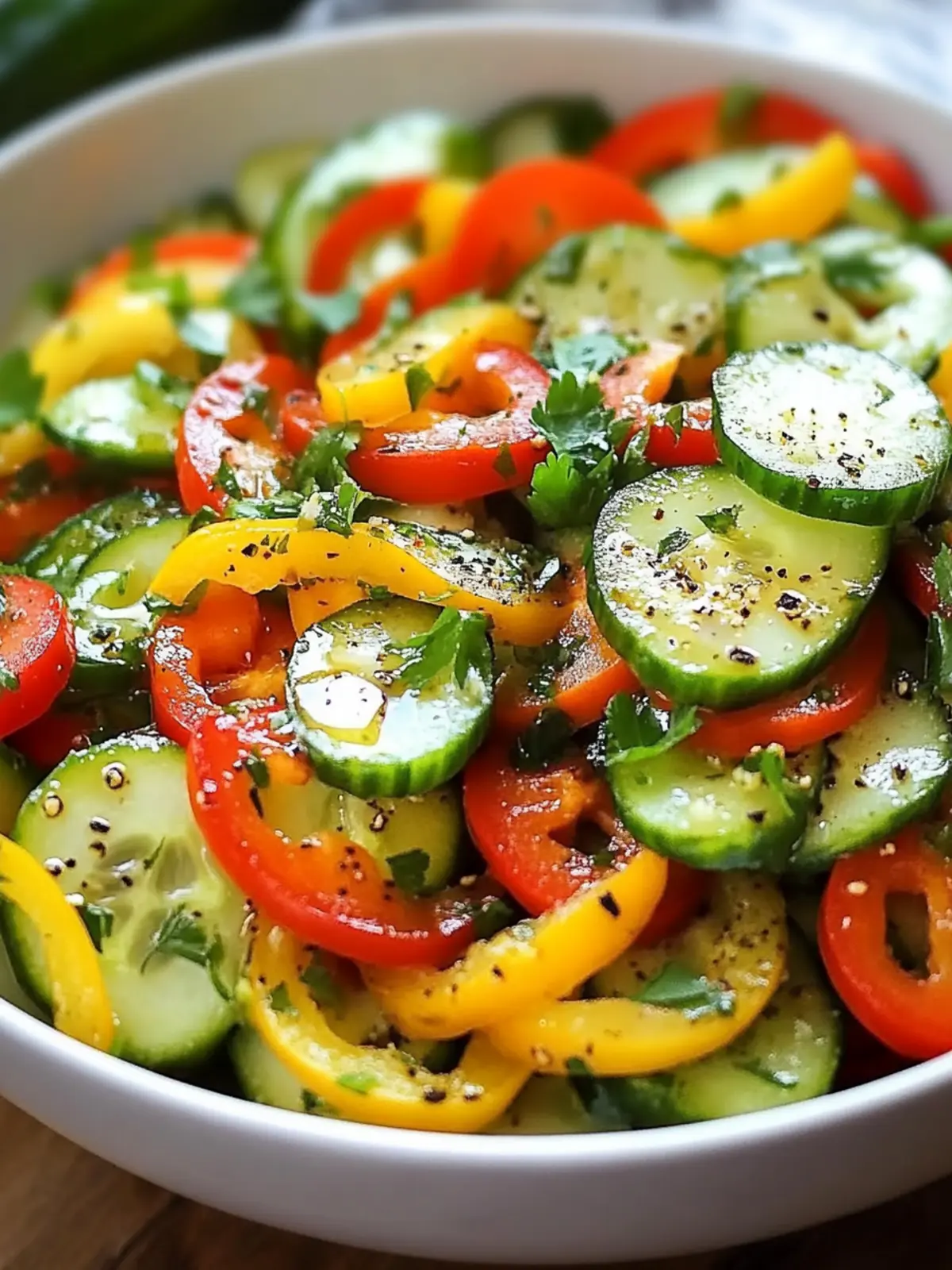 Zesty Cucumber Sweet Pepper Salad That Dazzles Your Tastebuds 3 Zesty Cucumber Sweet Pepper Salad