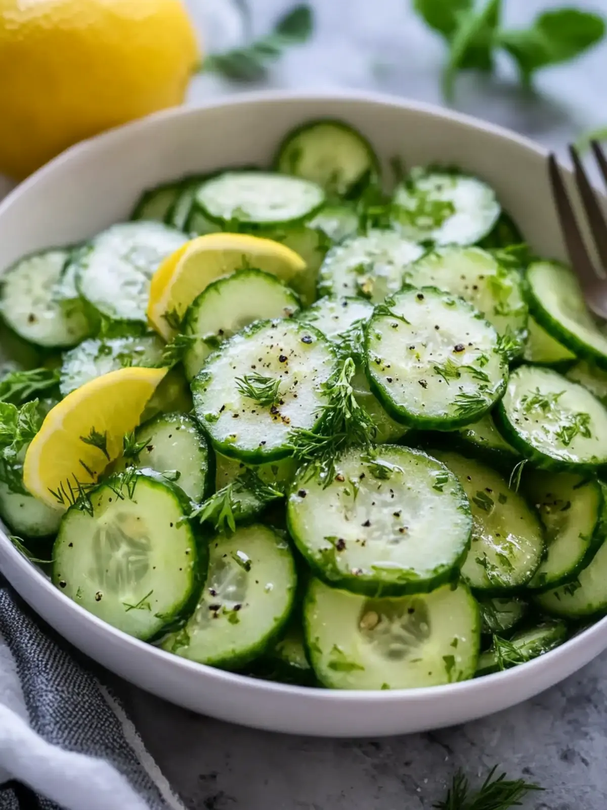 Classic Lemon Herb Cucumber Salad to Brighten Your Table 3 Classic Lemon Herb Cucumber Salad
