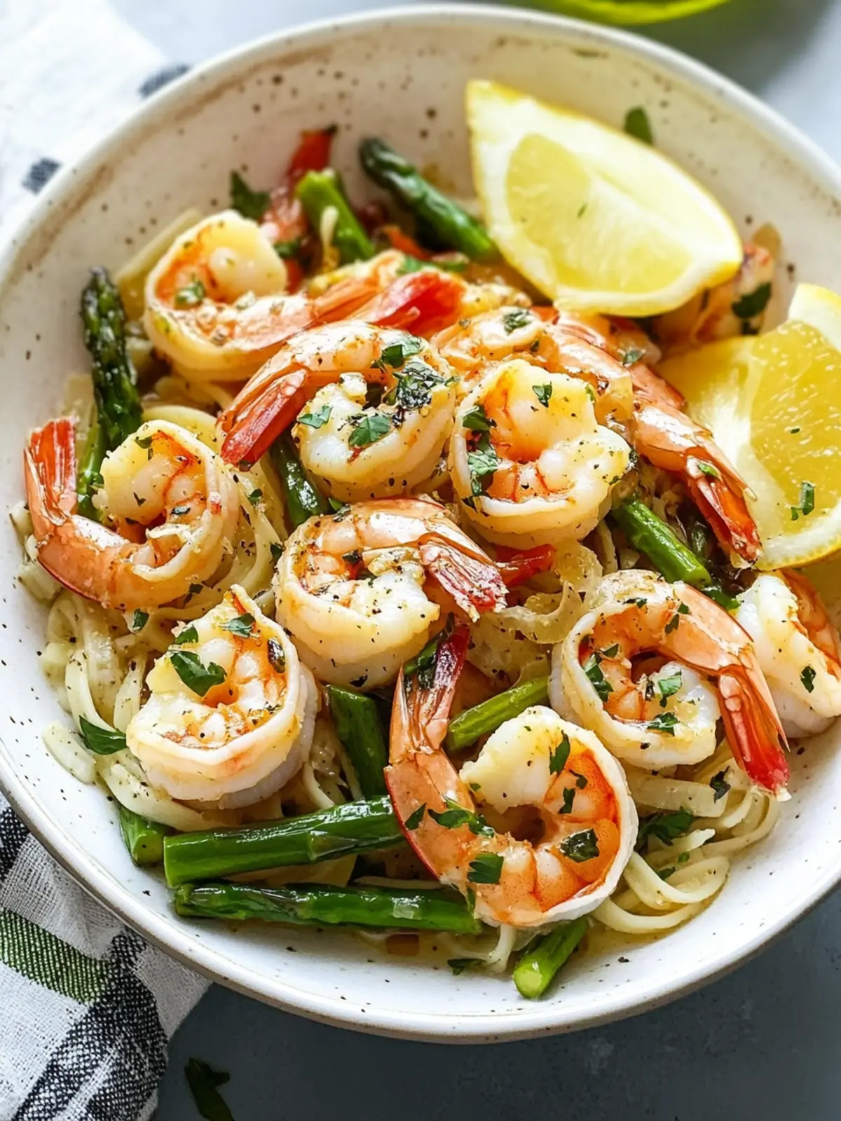 Savory Shrimp Scampi with Asparagus in 40 Minutes flat 2 Shrimp Scampi with Asparagus