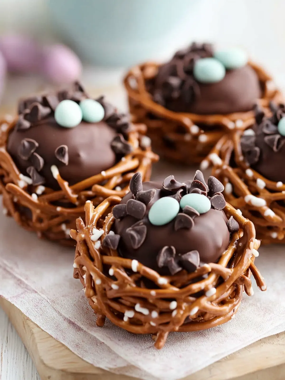 Chocolate-Covered Pretzel Nests: Quick, Fun No-Bake Treats 4 Chocolate-Covered Pretzel Nests