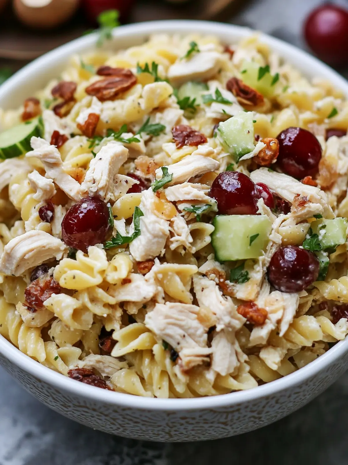 Delicious Waldorf Chicken Pasta Salad for Your Next Cookout 2 Waldorf Chicken Pasta Salad