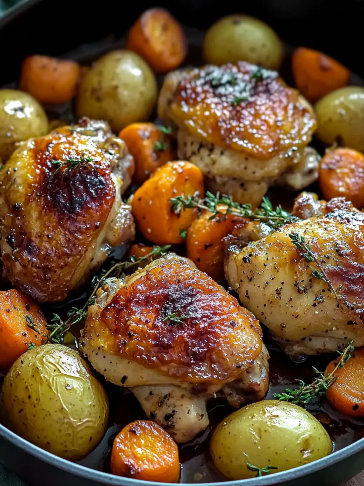 Delicious Roasted Chicken Thighs with Carrots and Potatoes Quick Fix 5 Roasted Chicken Thighs with Carrots and Potatoes