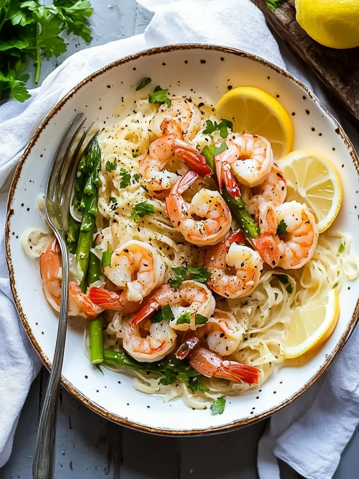 Savory Shrimp Scampi with Asparagus in 40 Minutes flat 5 Shrimp Scampi with Asparagus